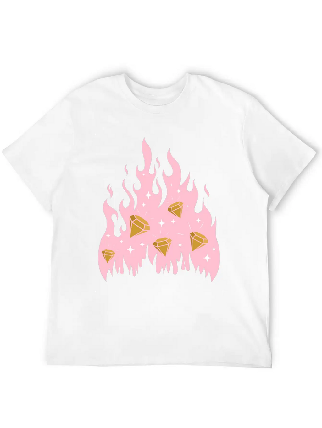 New Money Aesthetic Fire Flame Diamond Stylish Everyday T-Shirt – Unisex Basic Cotton Tee