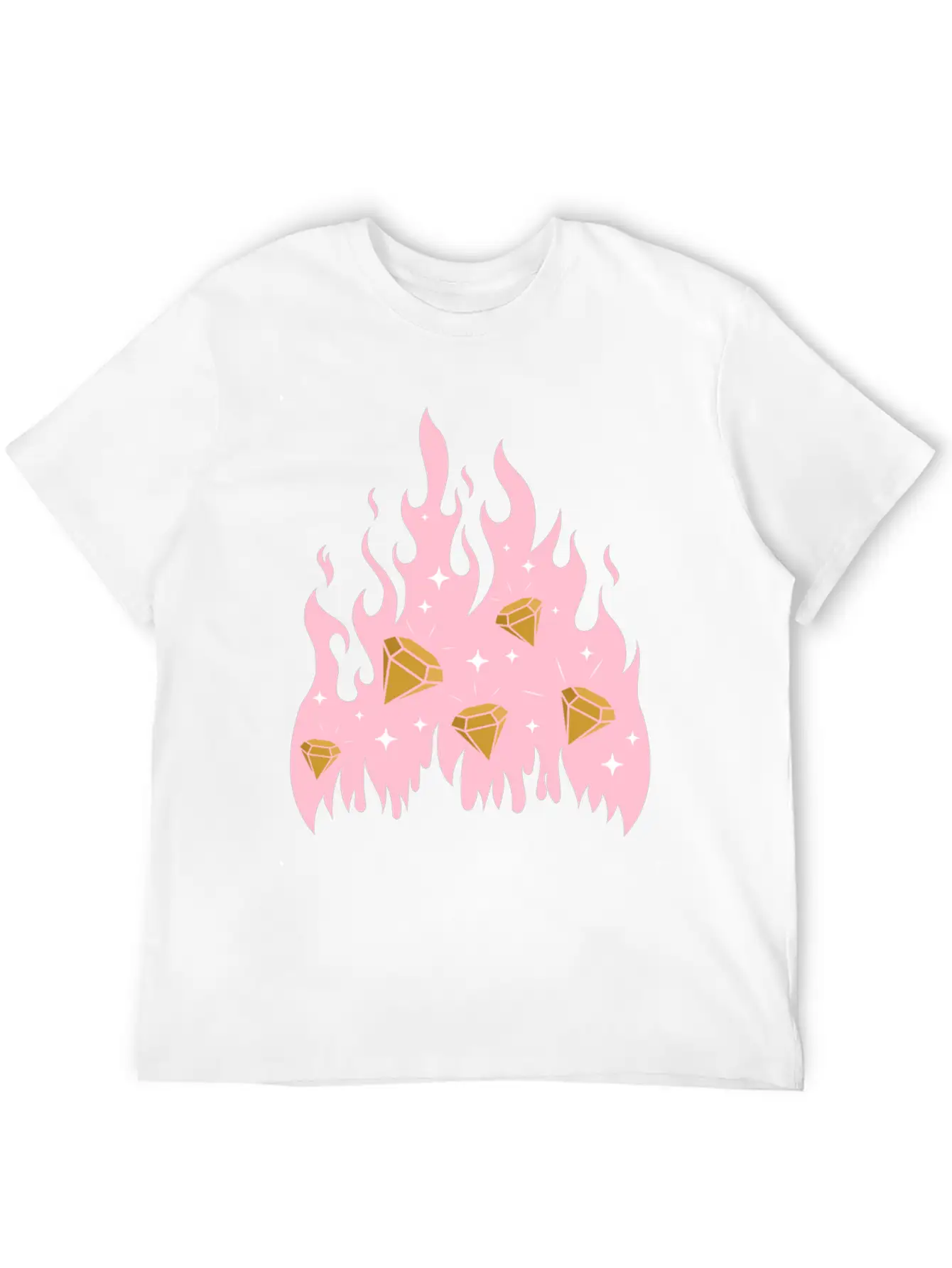New Money Aesthetic Fire Flame Diamond Stylish Everyday T-Shirt – Unisex Basic Cotton Tee