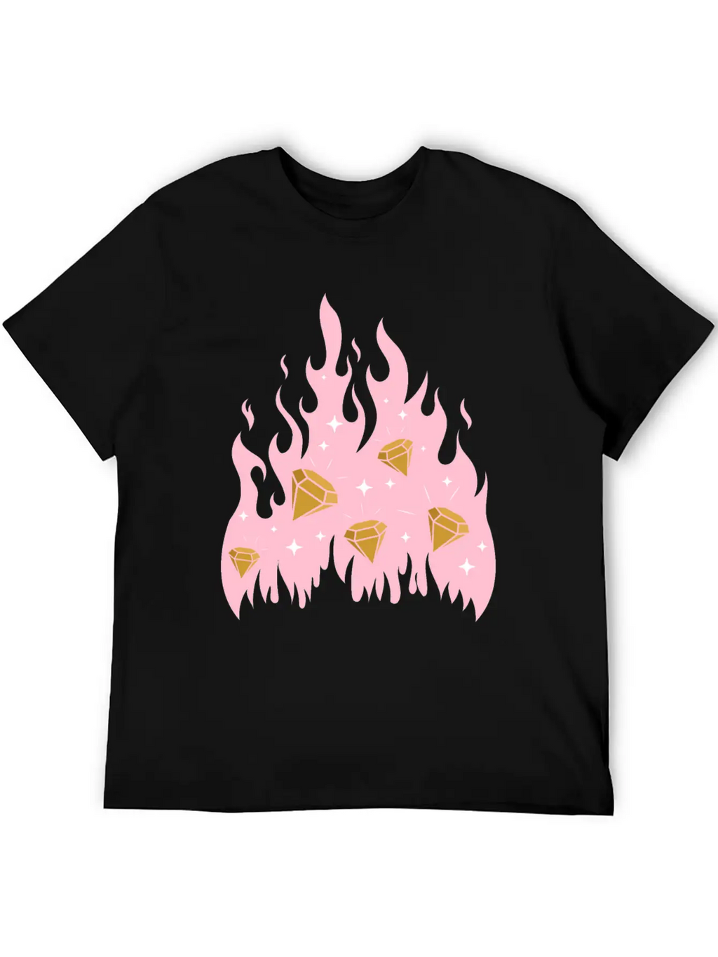 New Money Aesthetic Fire Flame Diamond Stylish Everyday T-Shirt – Unisex Basic Cotton Tee
