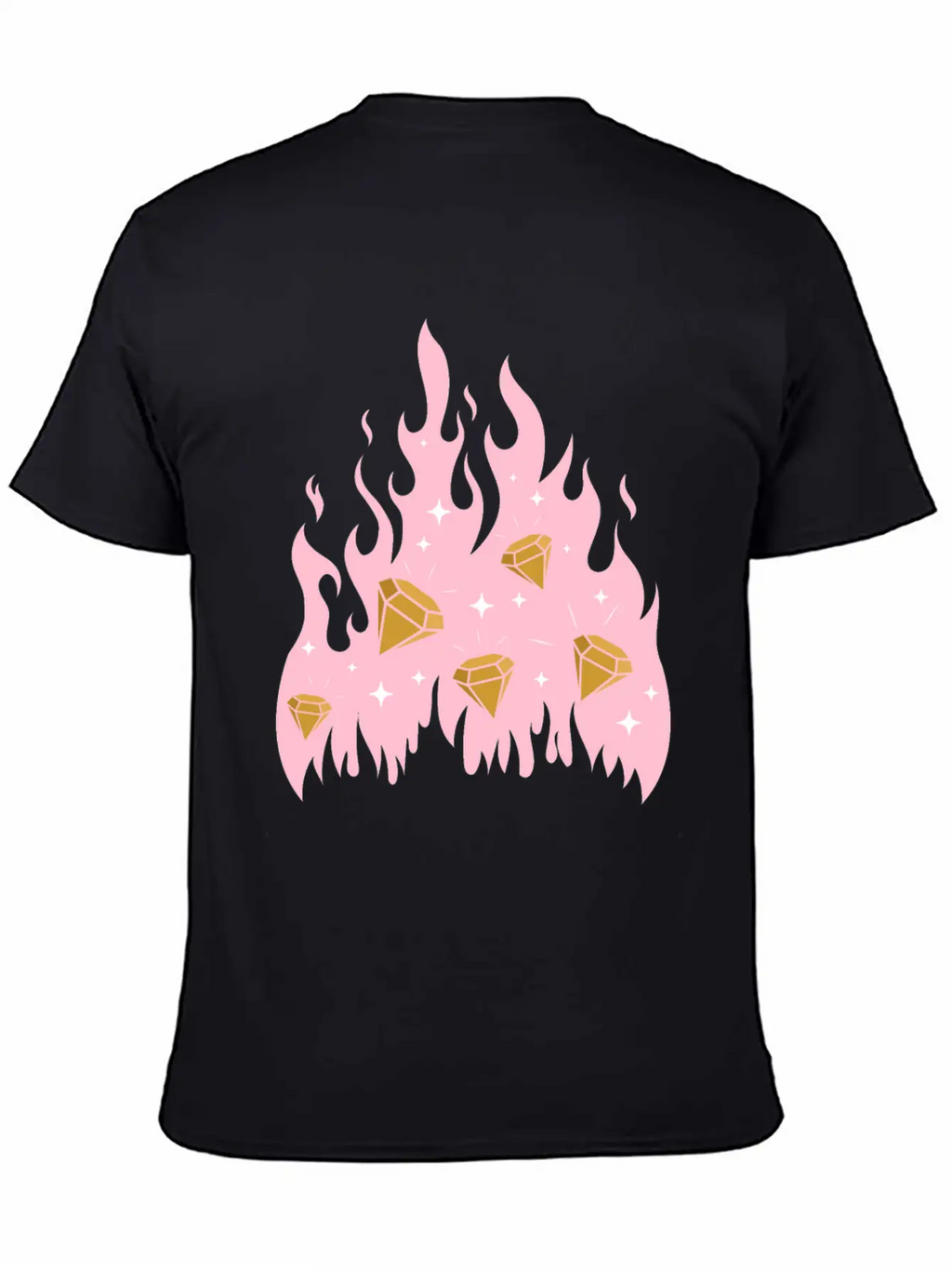 New Money Aesthetic Fire Flame Diamond Stylish Everyday T-Shirt – Unisex Basic Cotton Tee