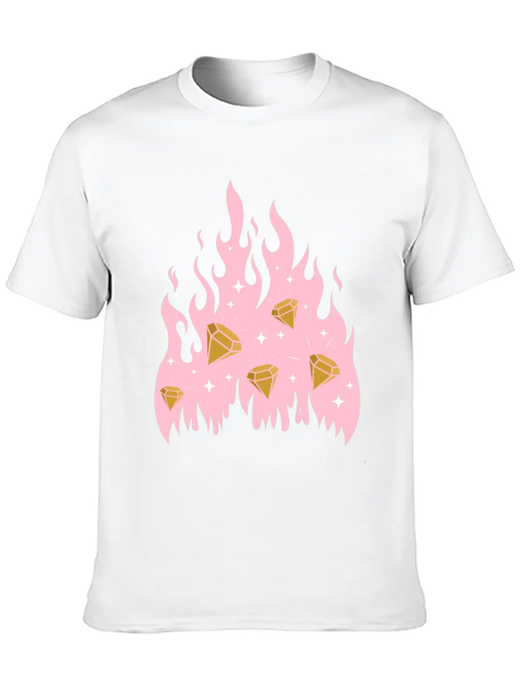 New Money Aesthetic Fire Flame Diamond Stylish Everyday T-Shirt – Unisex Basic Cotton Tee