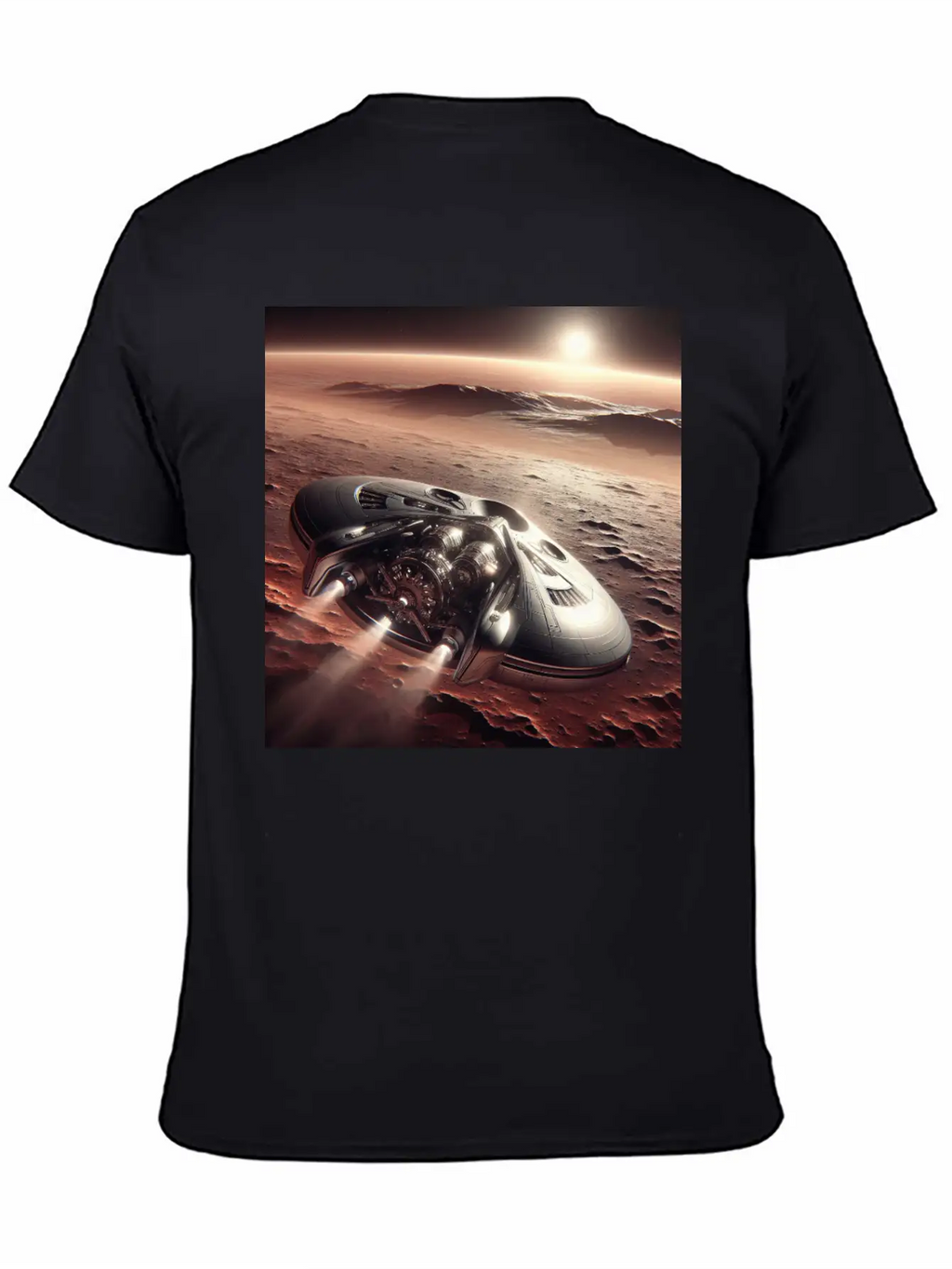 New Spaceship Landing On Mars Unisex Casual T-Shirt – Clean Design For Daily Comfort
