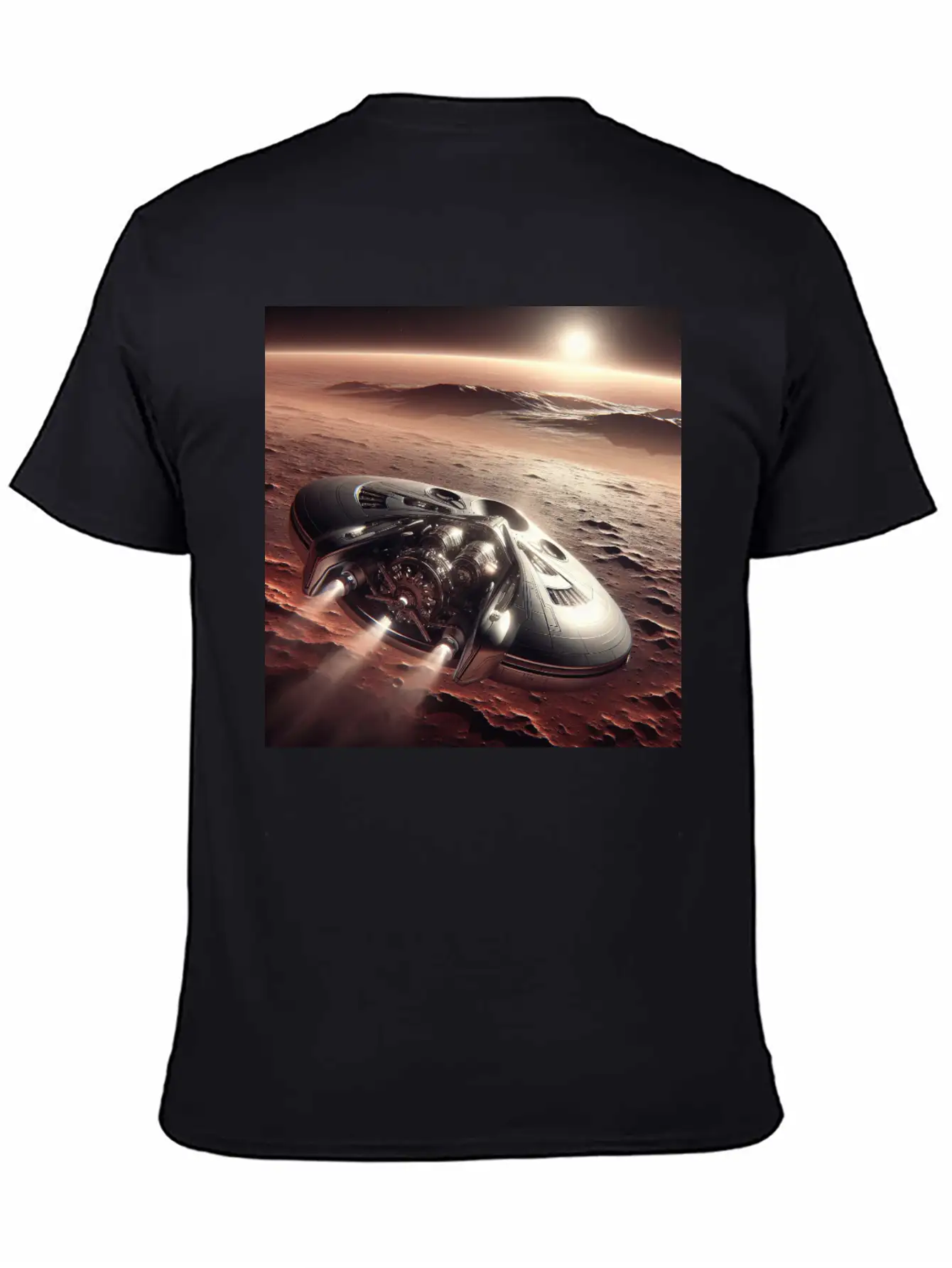 New Spaceship Landing On Mars Unisex Casual T-Shirt – Clean Design For Daily Comfort