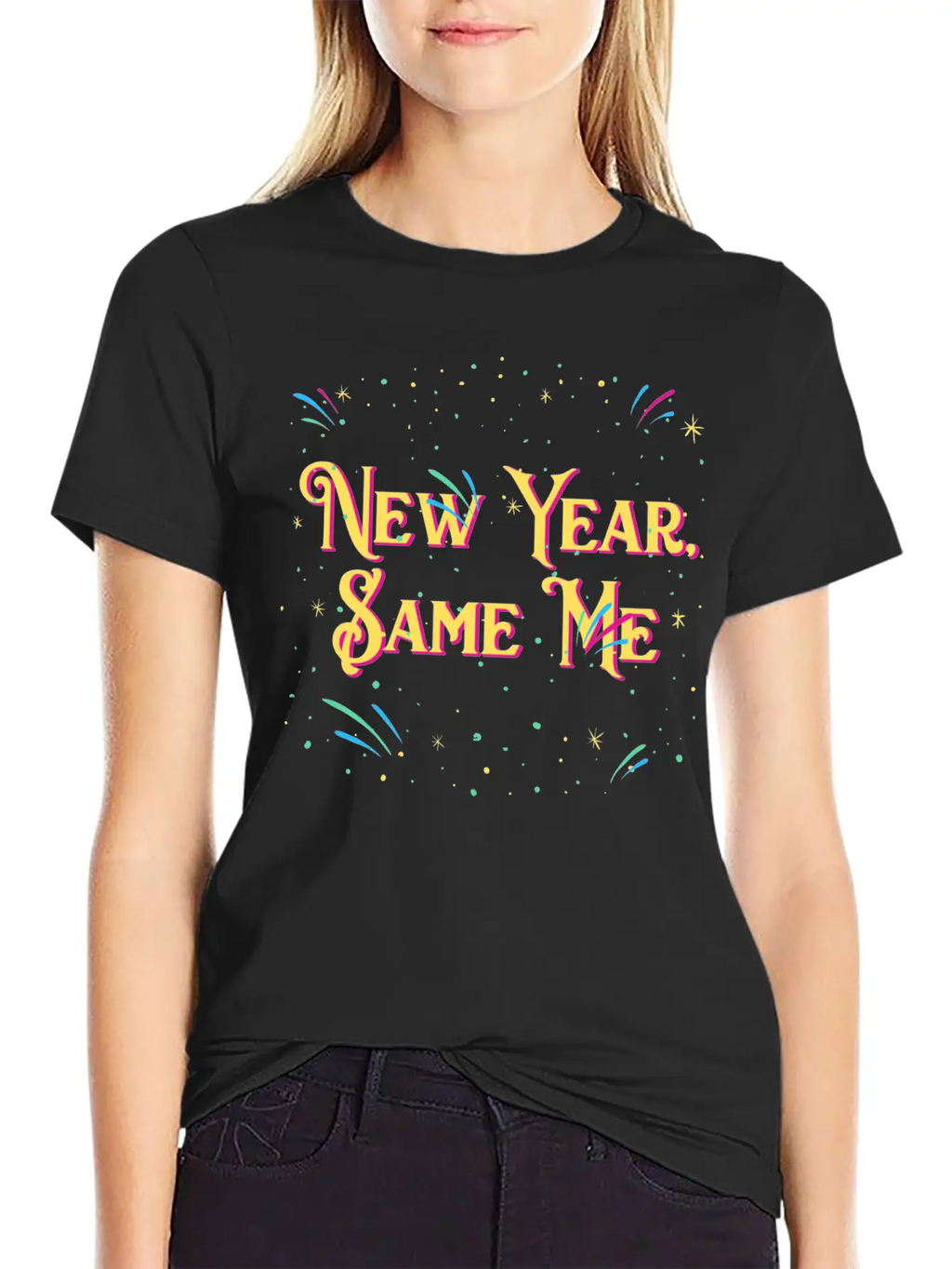 New Year Same Me Self Love Positivity Self Confide Casual Graphic T-Shirt – Simple And Comfortable Daily Wear
