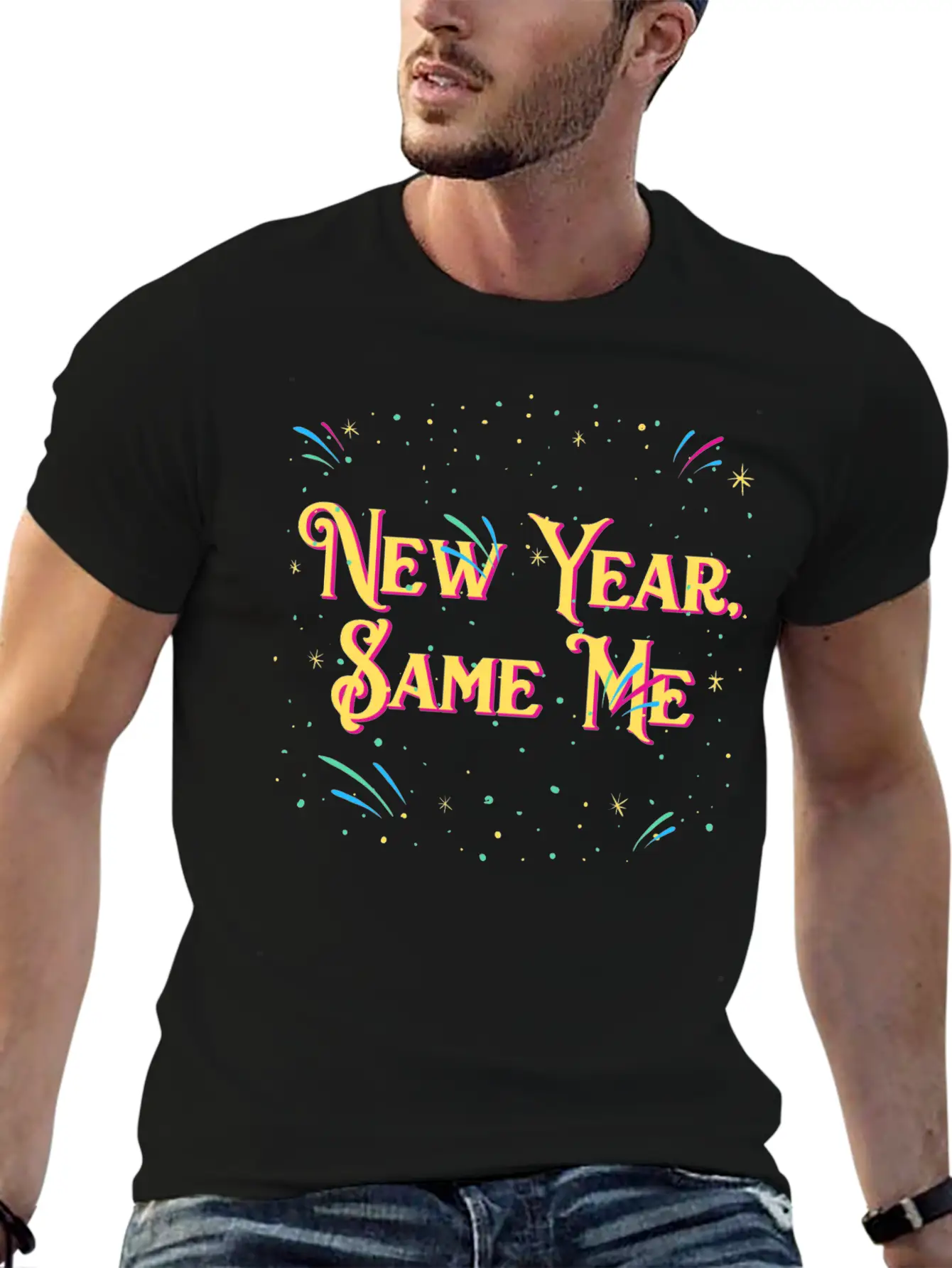 New Year Same Me Self Love Positivity Self Confide Casual Graphic T-Shirt – Simple And Comfortable Daily Wear