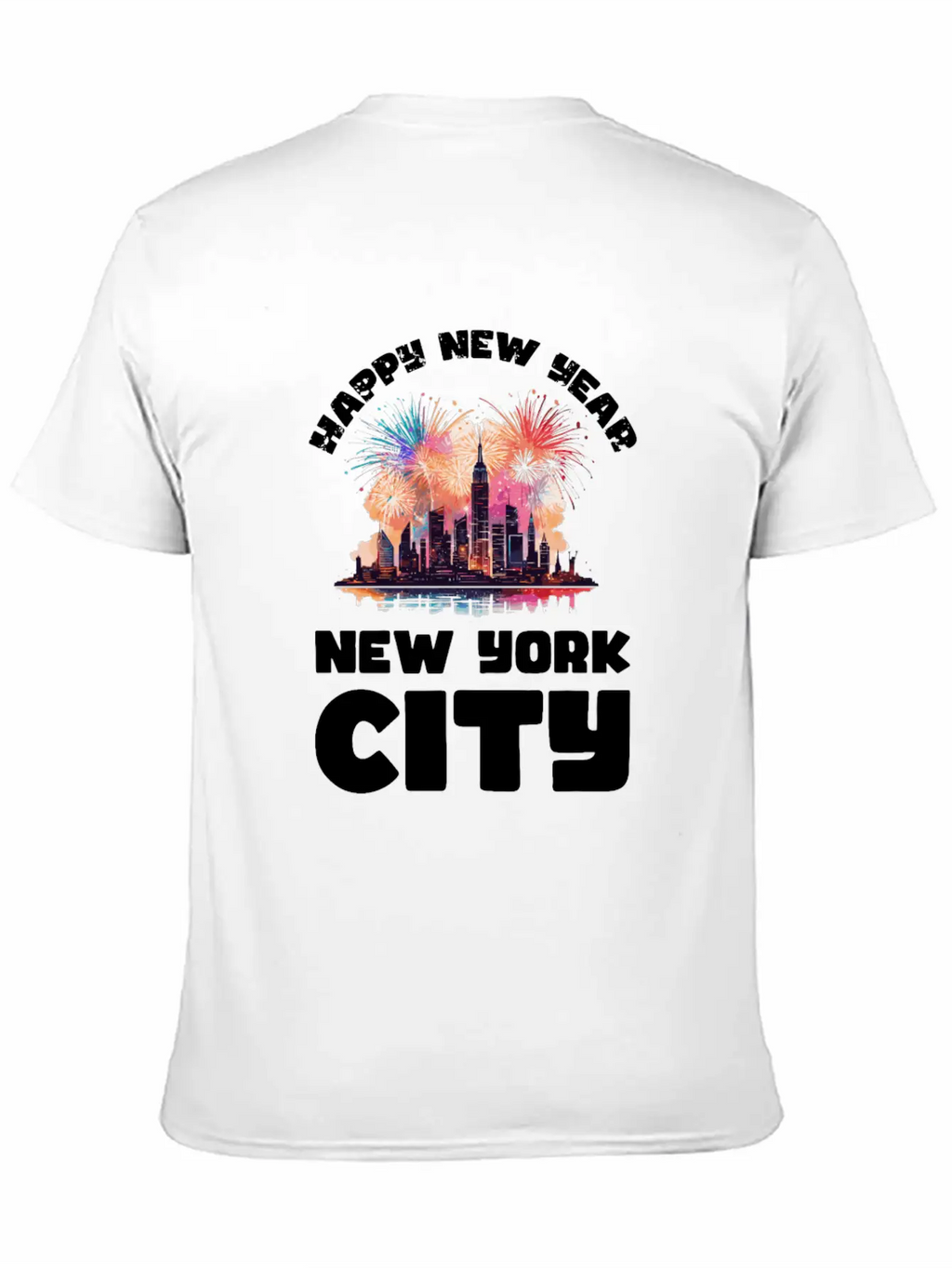 New Years Eve Happy New Year Big Apple Breathable Soft Cotton T-Shirt – Timeless Casual Look
