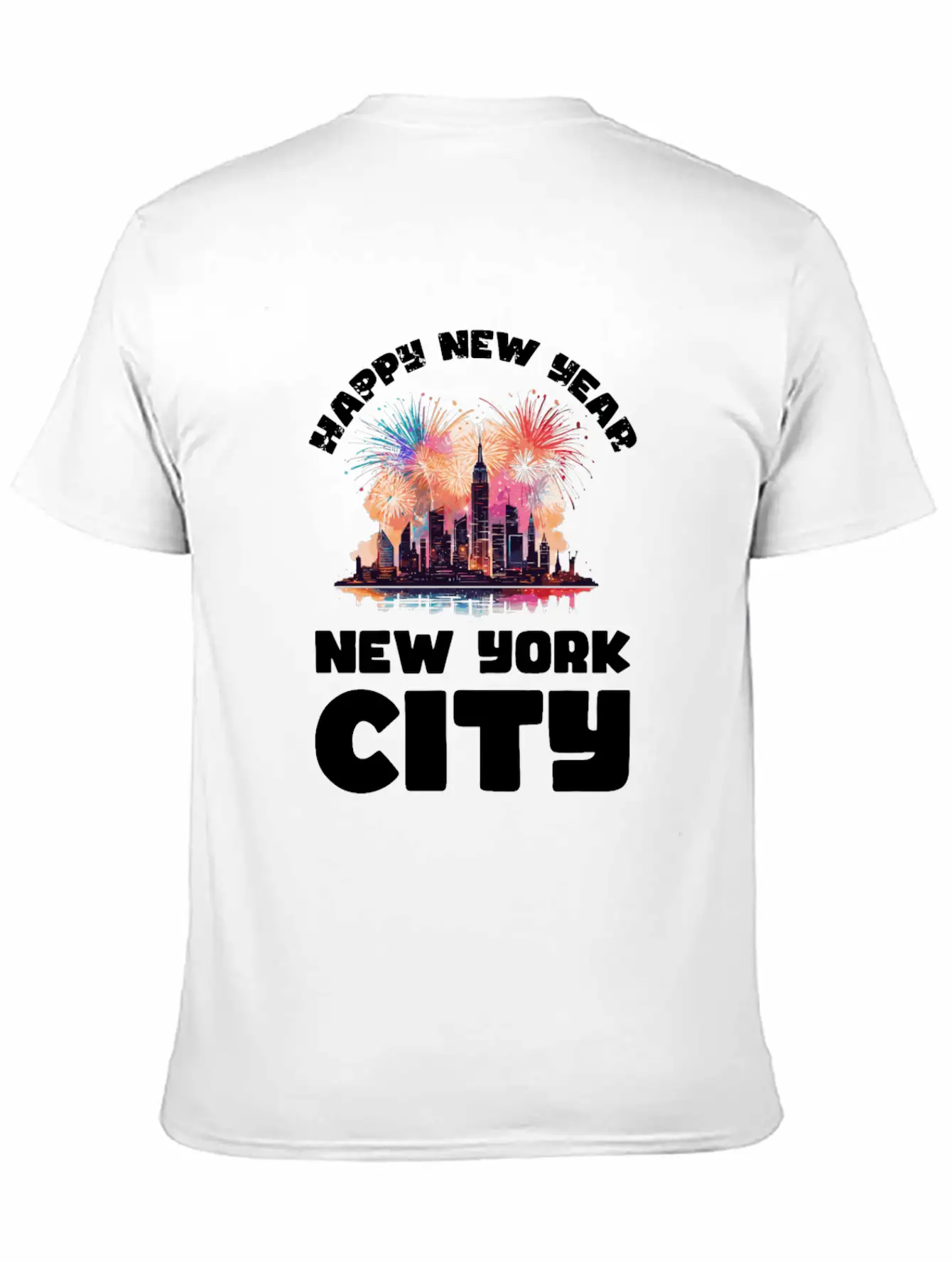 New Years Eve Happy New Year Big Apple Breathable Soft Cotton T-Shirt – Timeless Casual Look