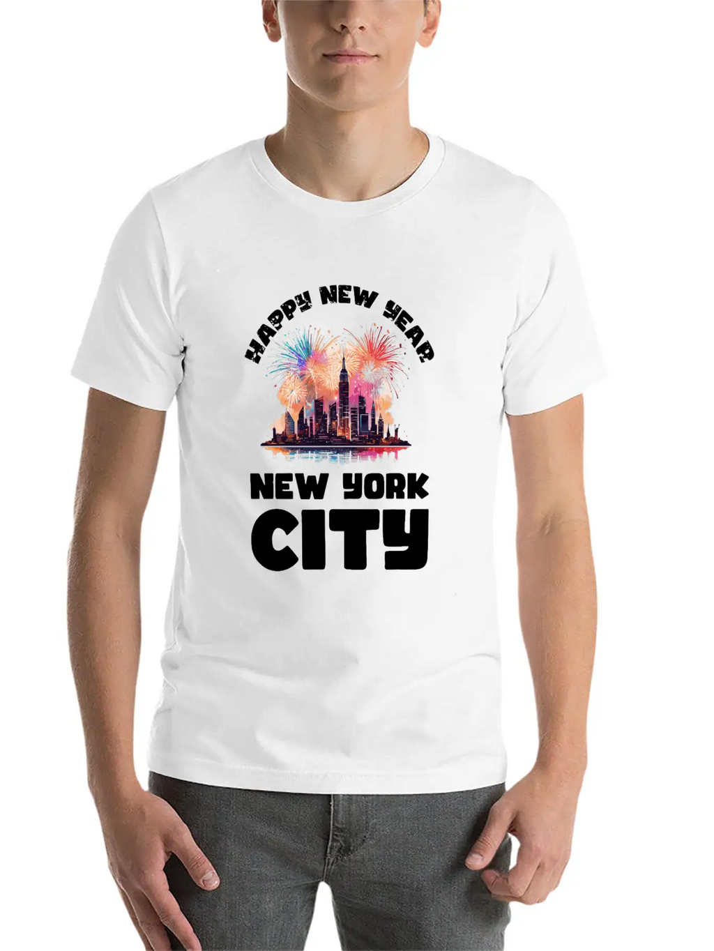 New Years Eve Happy New Year Big Apple Breathable Soft Cotton T-Shirt – Timeless Casual Look
