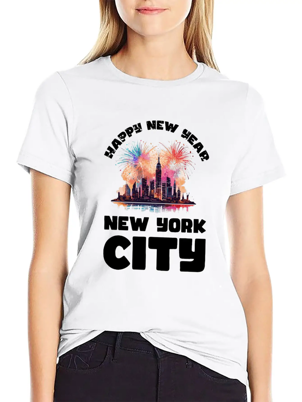 New Years Eve Happy New Year Big Apple Breathable Soft Cotton T-Shirt – Timeless Casual Look