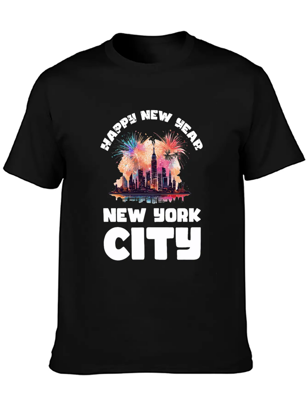 New Years Eve Happy New Year Big Apple Breathable Soft Cotton T-Shirt – Timeless Casual Look