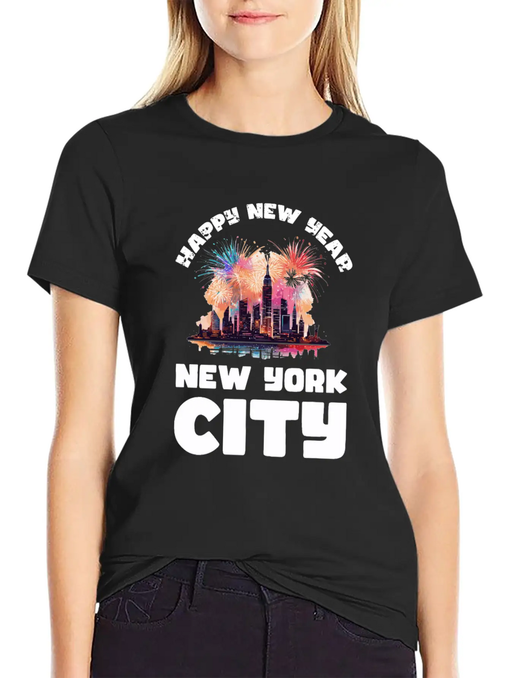 New Years Eve Happy New Year Big Apple Breathable Soft Cotton T-Shirt – Timeless Casual Look