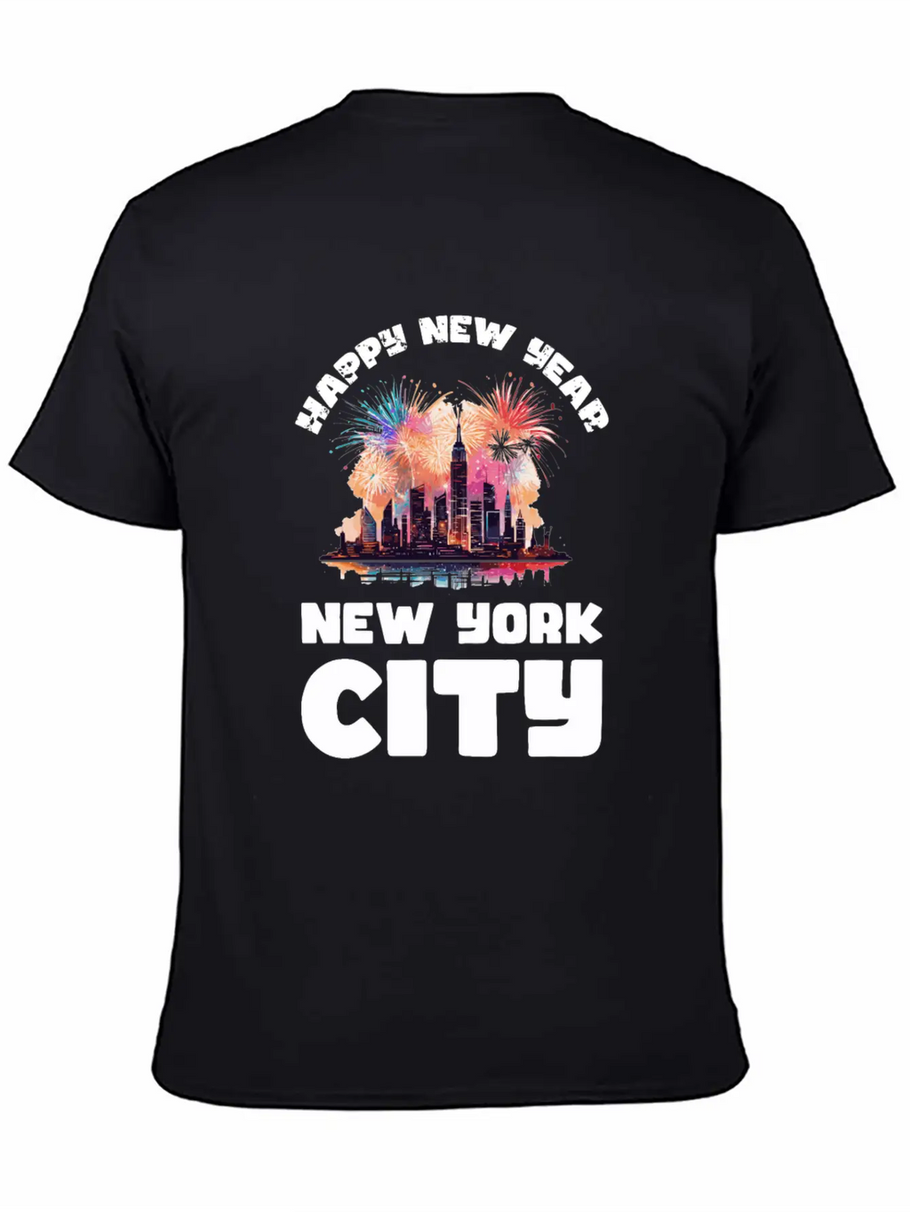 New Years Eve Happy New Year Big Apple Breathable Soft Cotton T-Shirt – Timeless Casual Look