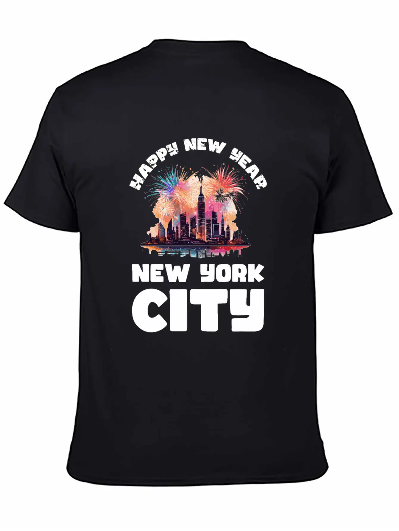 New Years Eve Happy New Year Big Apple Breathable Soft Cotton T-Shirt – Timeless Casual Look