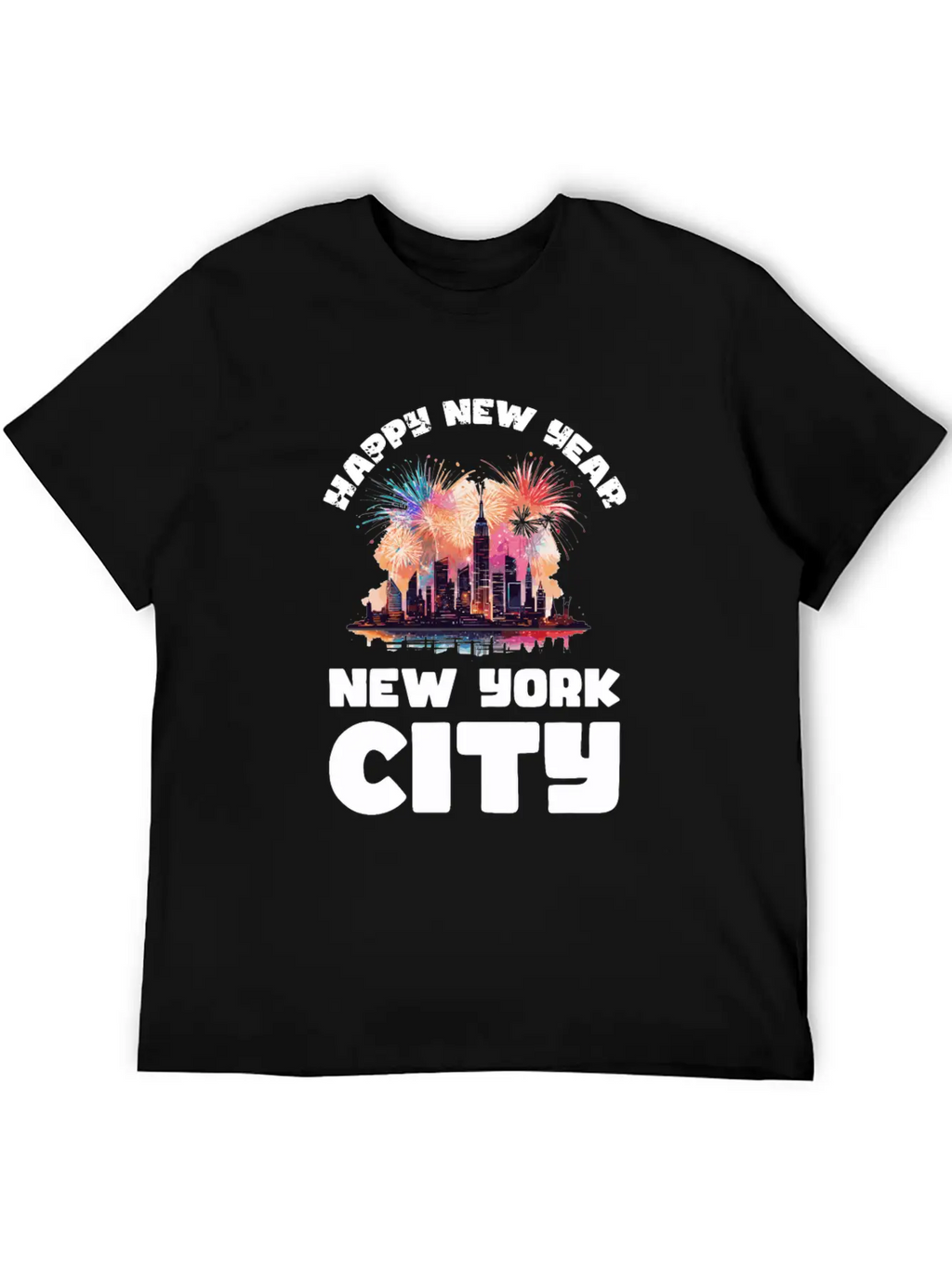 New Years Eve Happy New Year Big Apple Breathable Soft Cotton T-Shirt – Timeless Casual Look
