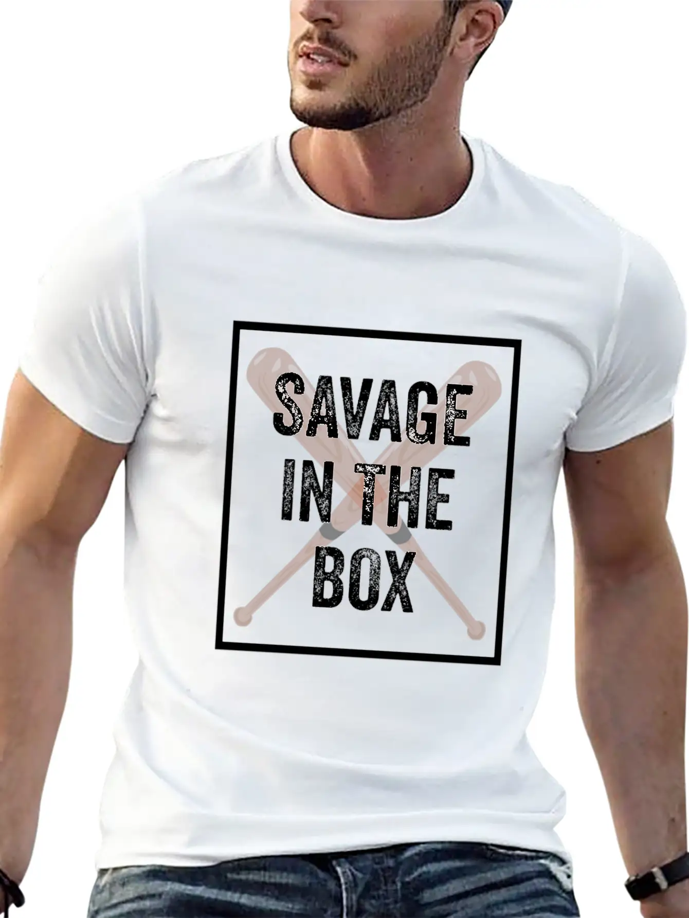New York Baseball In The Box Baseball And Bat Unisex Short Sleeve Soft Cotton T-Shirt – Casual Everyday Wear