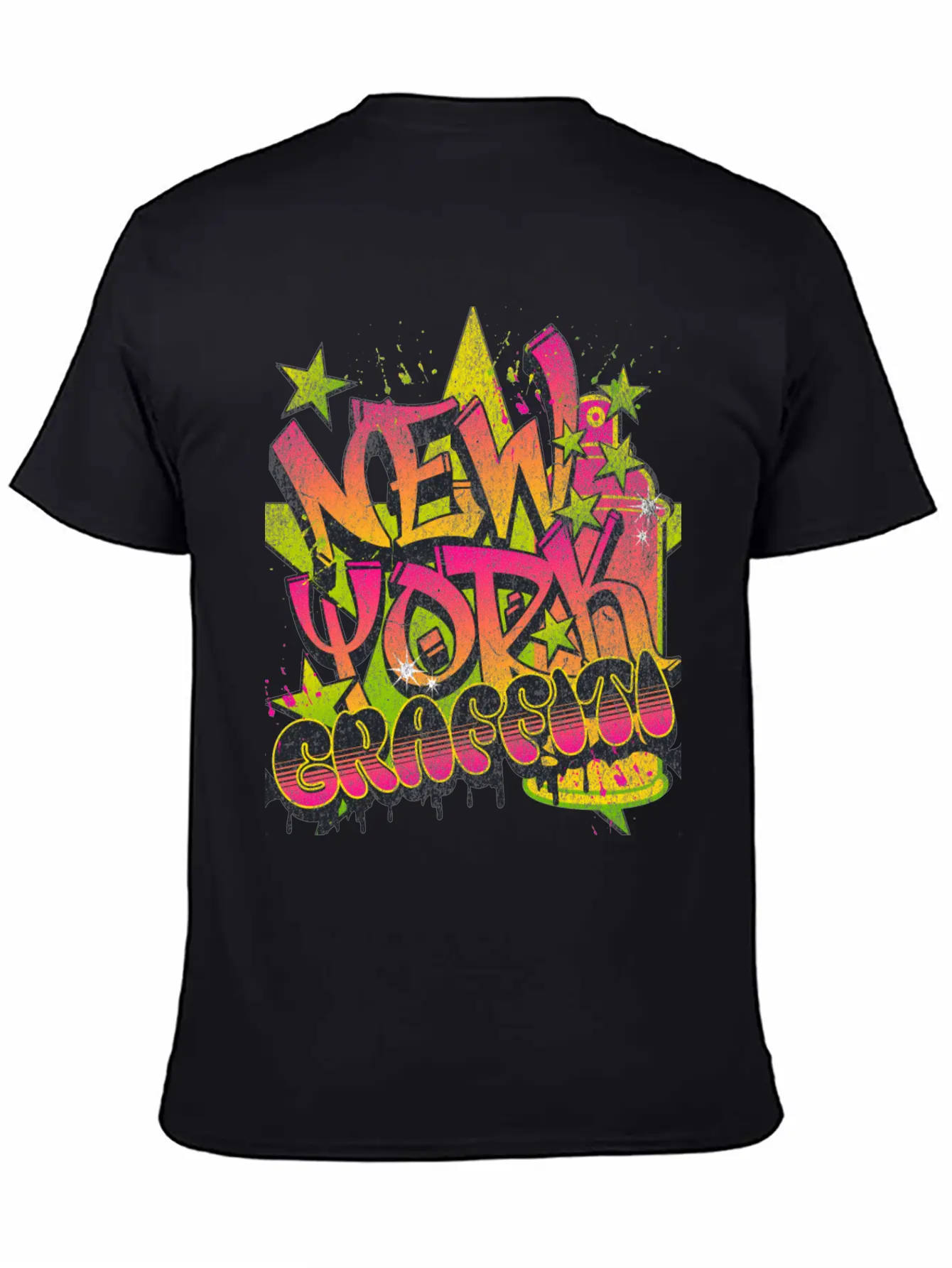 New York Graffiti Grunge Print Tee Unisex Short Sleeve Soft Cotton T-Shirt – Casual Everyday Wear