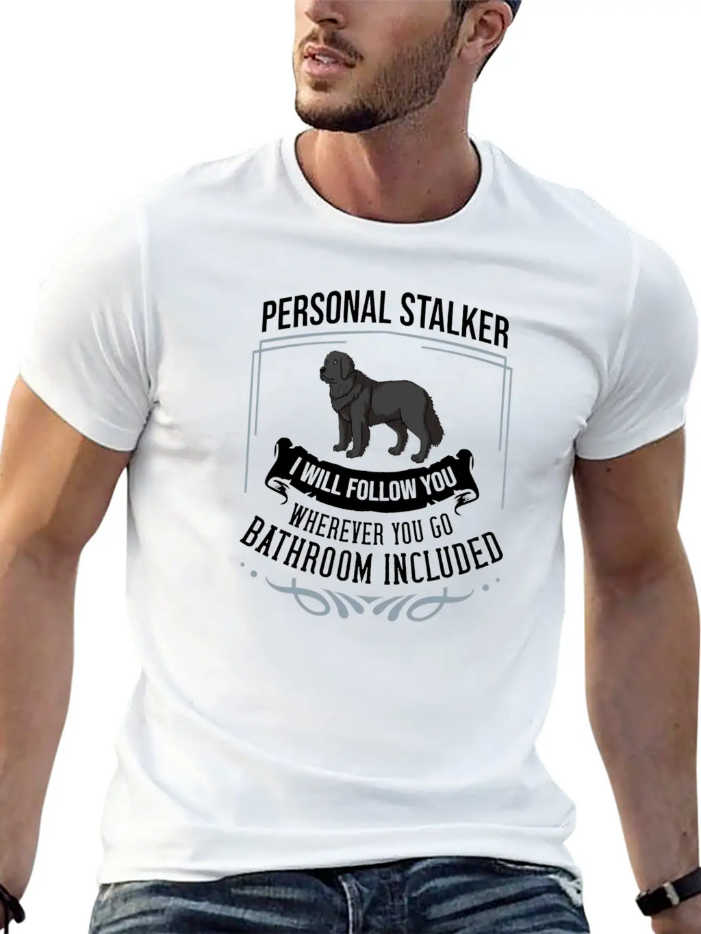 Newfoundland Dog Puppies Owner Lover T Shirt Casual Graphic T-Shirt – Simple And Comfortable Daily Wear
