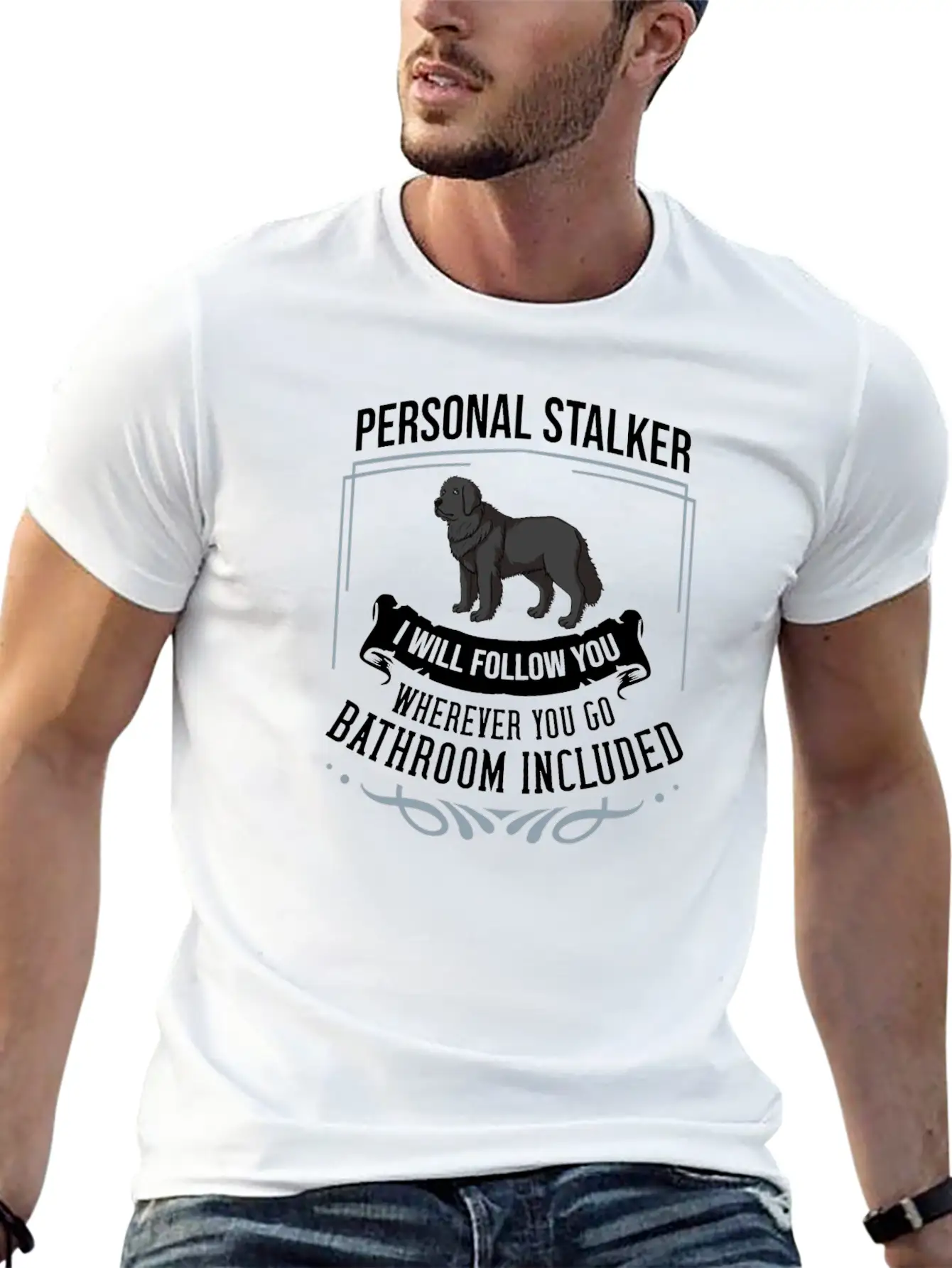 Newfoundland Dog Puppies Owner Lover T Shirt Casual Graphic T-Shirt – Simple And Comfortable Daily Wear
