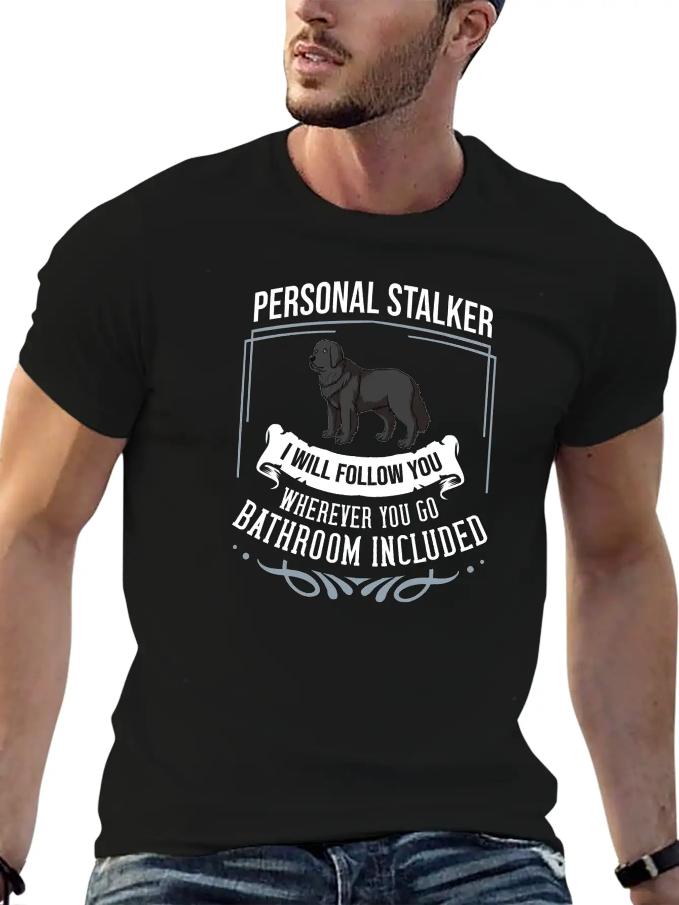 Newfoundland Dog Puppies Owner Lover T Shirt Casual Graphic T-Shirt – Simple And Comfortable Daily Wear