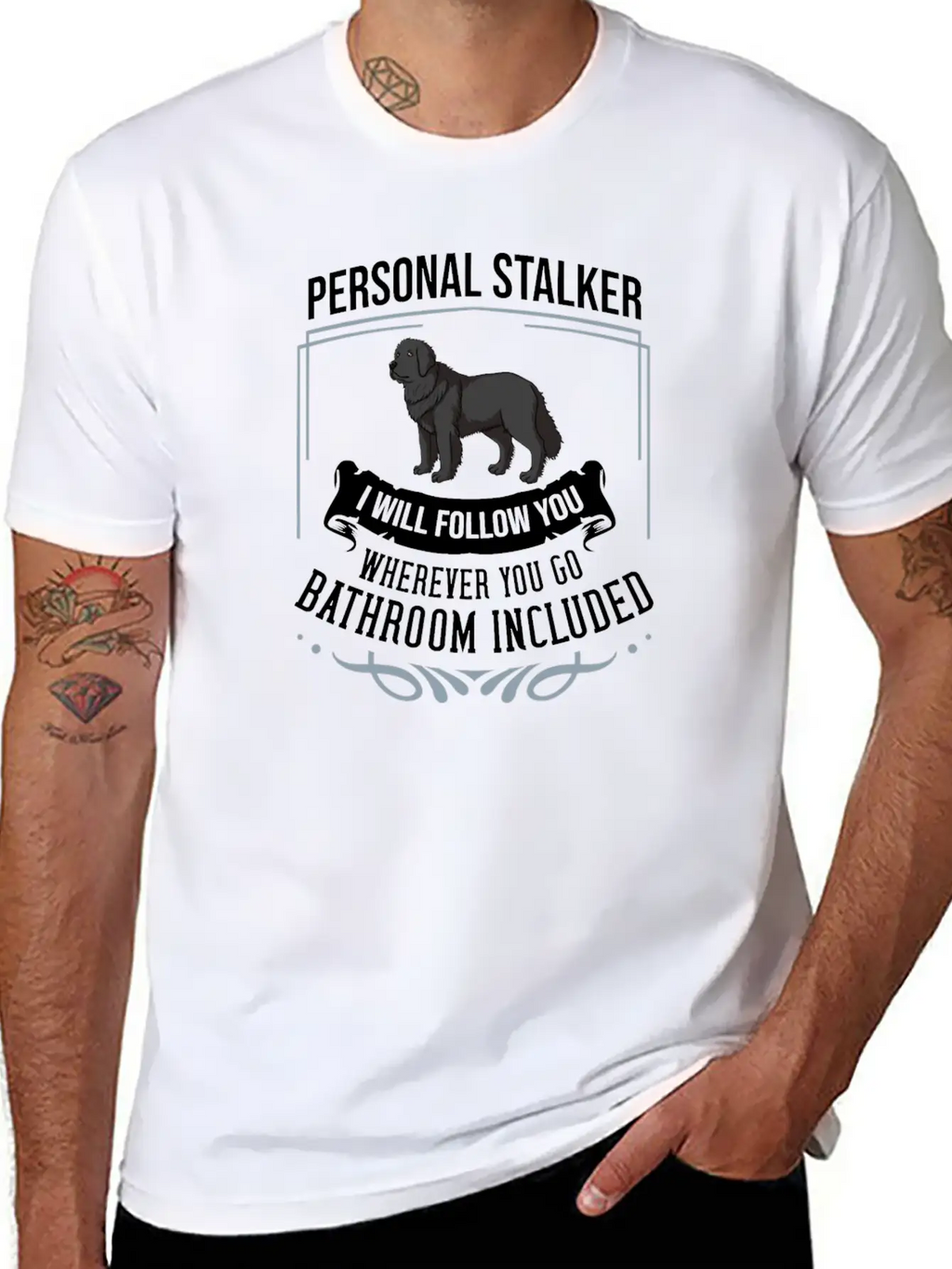 Newfoundland Dog Puppies Owner Lover T Shirt Casual Graphic T-Shirt – Simple And Comfortable Daily Wear