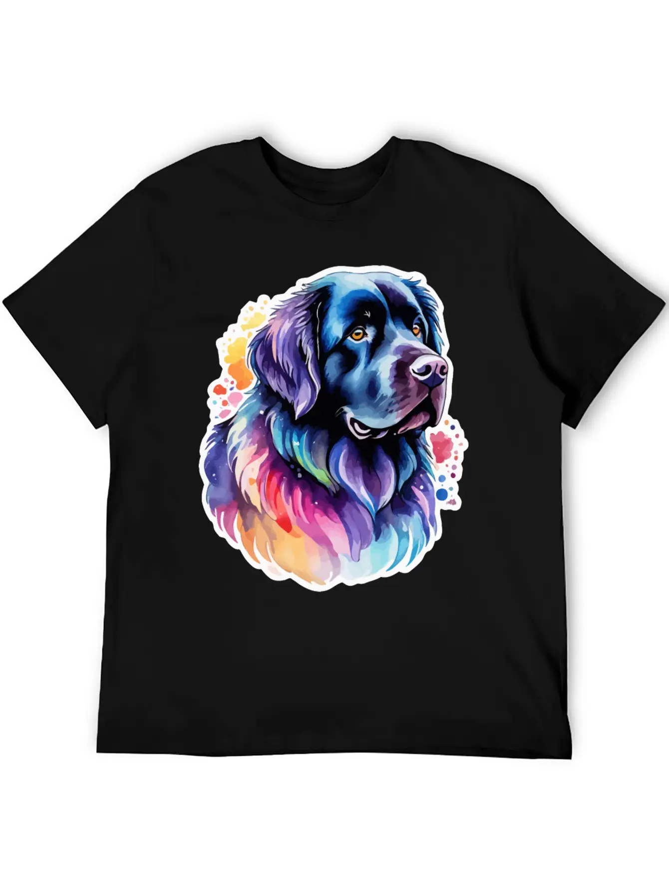 Newfoundland Dog Watercolor Unisex Short Sleeve Soft Cotton T-Shirt – Casual Everyday Wear