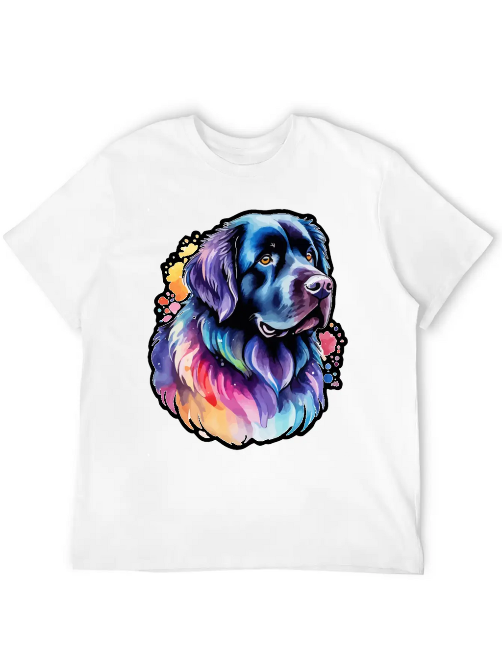 Newfoundland Dog Watercolor Unisex Short Sleeve Soft Cotton T-Shirt – Casual Everyday Wear