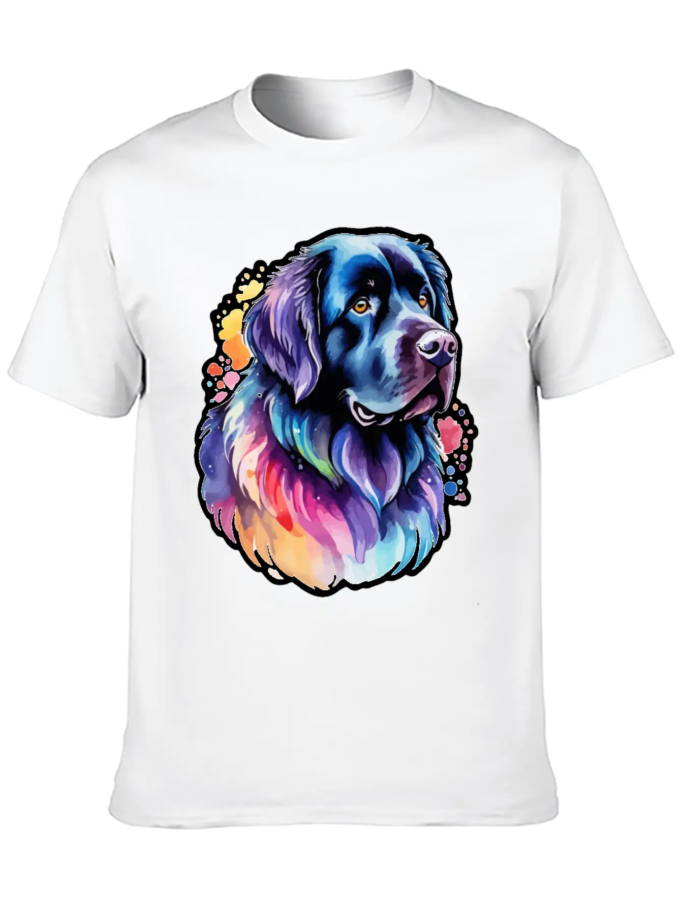 Newfoundland Dog Watercolor Unisex Short Sleeve Soft Cotton T-Shirt – Casual Everyday Wear
