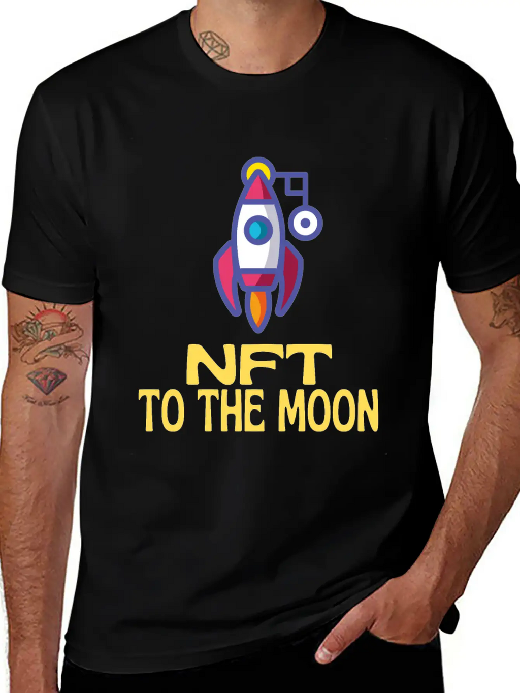 NFT To The Moon Non-Fungible Token Unisex Casual T-Shirt – Clean Design For Daily Comfort