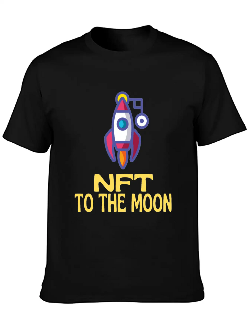 NFT To The Moon Non-Fungible Token Unisex Casual T-Shirt – Clean Design For Daily Comfort