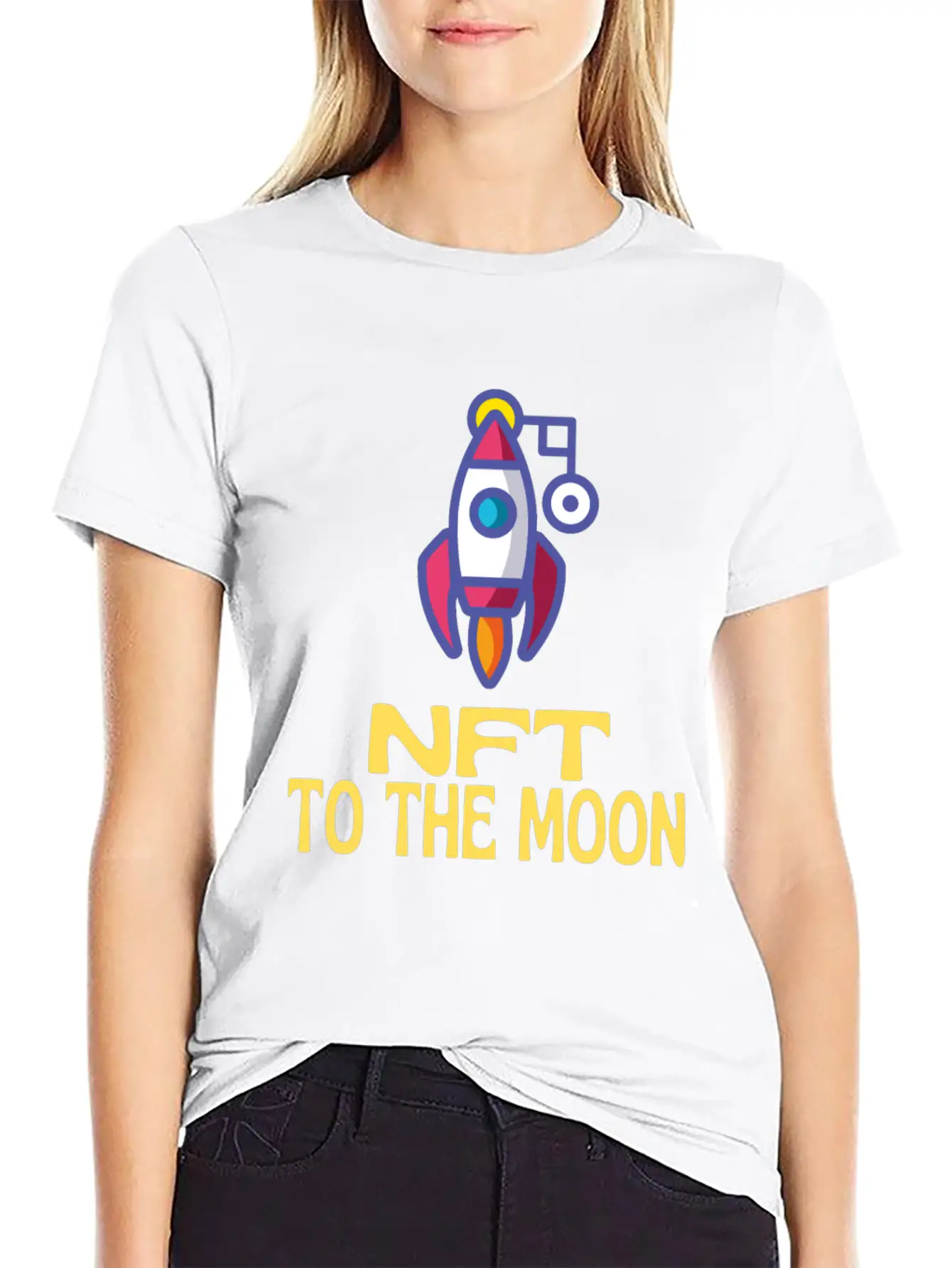 NFT To The Moon Non-Fungible Token Unisex Casual T-Shirt – Clean Design For Daily Comfort
