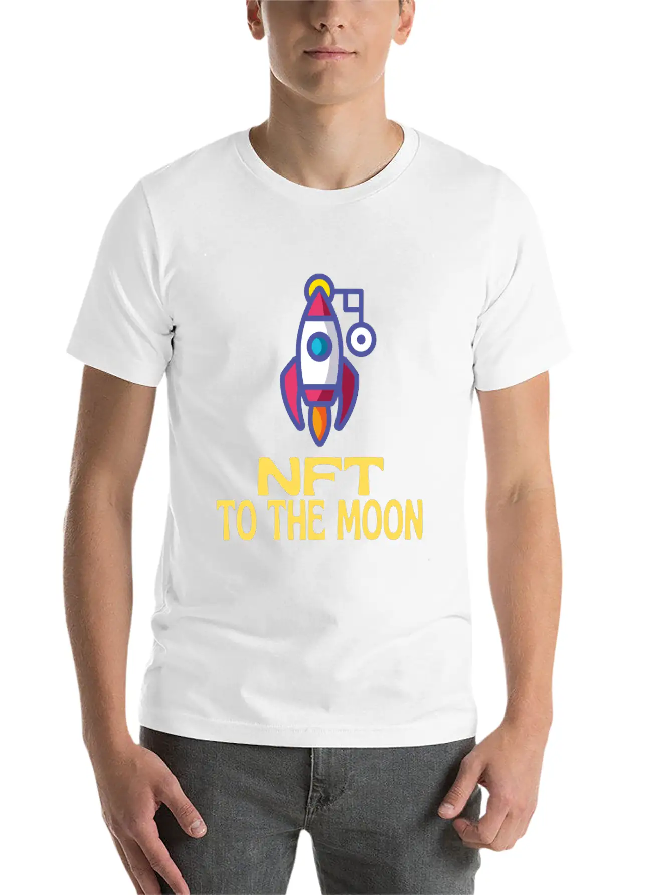 NFT To The Moon Non-Fungible Token Unisex Casual T-Shirt – Clean Design For Daily Comfort