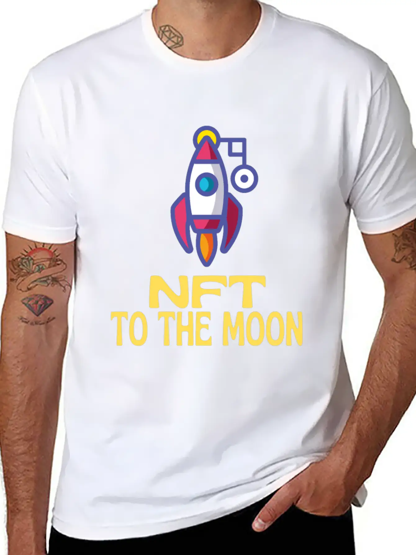 NFT To The Moon Non-Fungible Token Unisex Casual T-Shirt – Clean Design For Daily Comfort