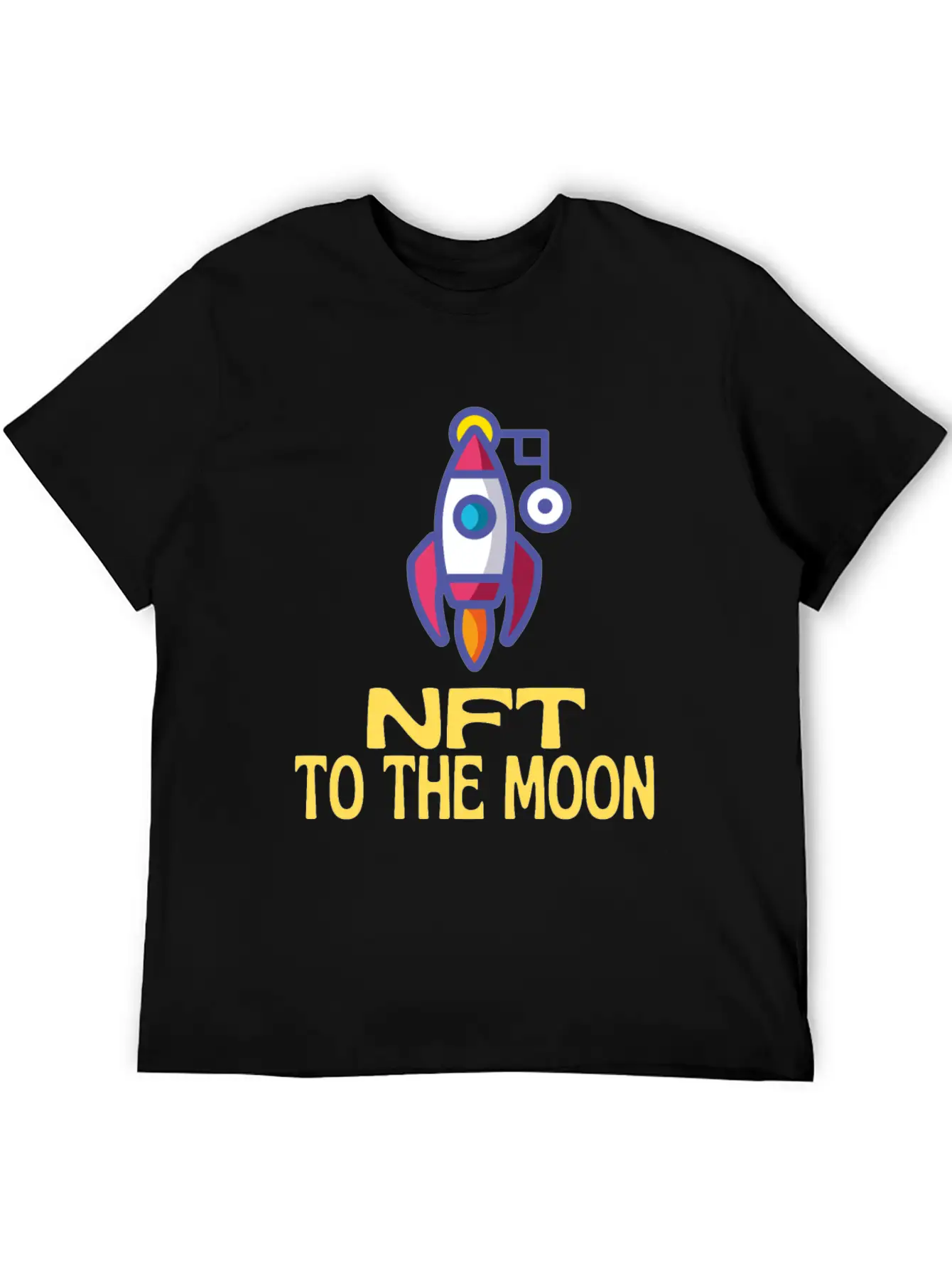 NFT To The Moon Non-Fungible Token Unisex Casual T-Shirt – Clean Design For Daily Comfort