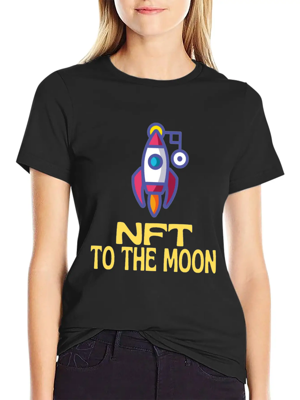 NFT To The Moon Non-Fungible Token Unisex Casual T-Shirt – Clean Design For Daily Comfort
