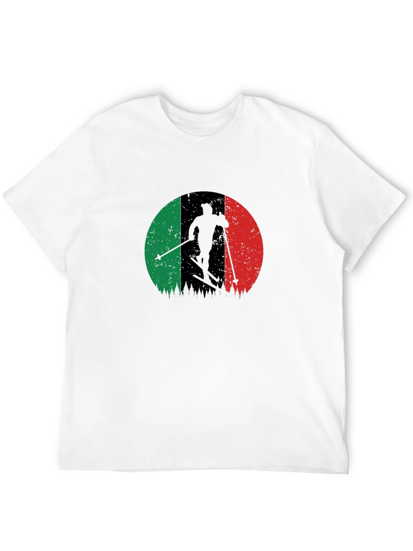 Italian Flag Ski T-Shirt - Black