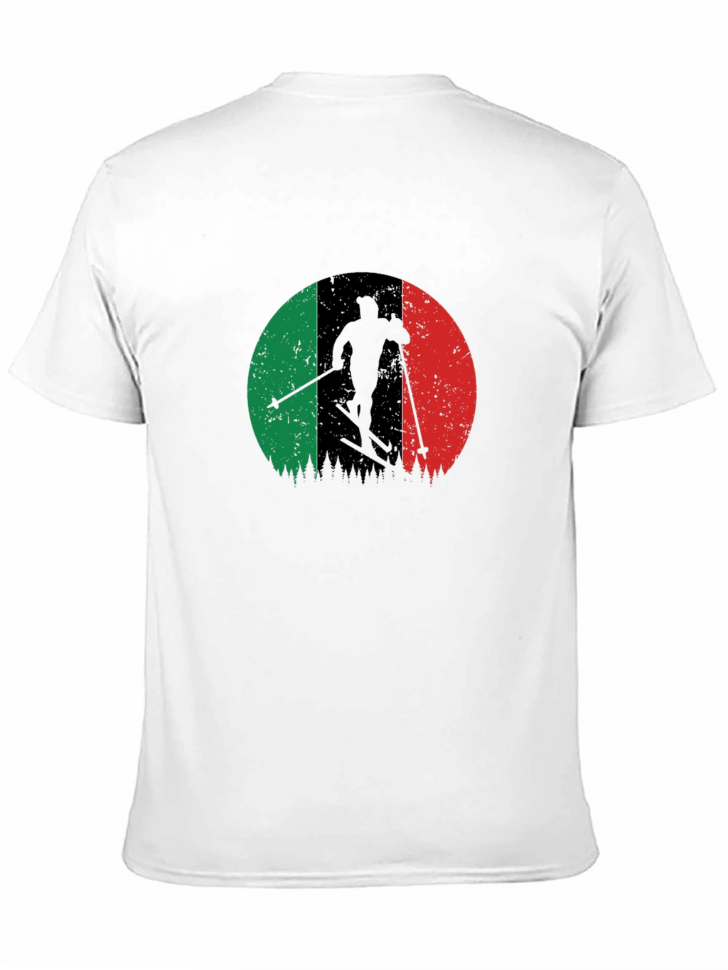 Italian Flag Ski T-Shirt - Black