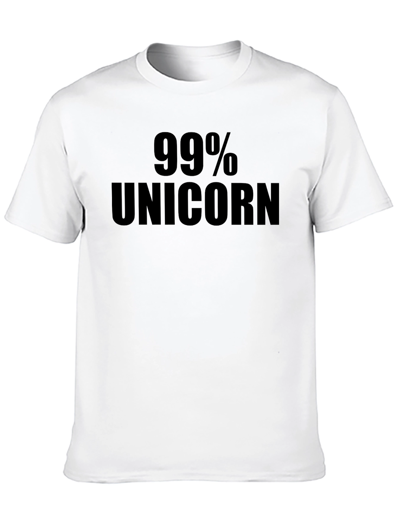 99% Unicorn Black Graphic Tee - Mens Short Sleeve Crew Neck