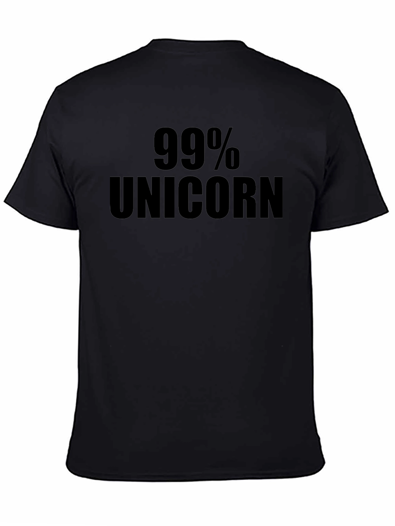 99% Unicorn Black Graphic Tee - Mens Short Sleeve Crew Neck