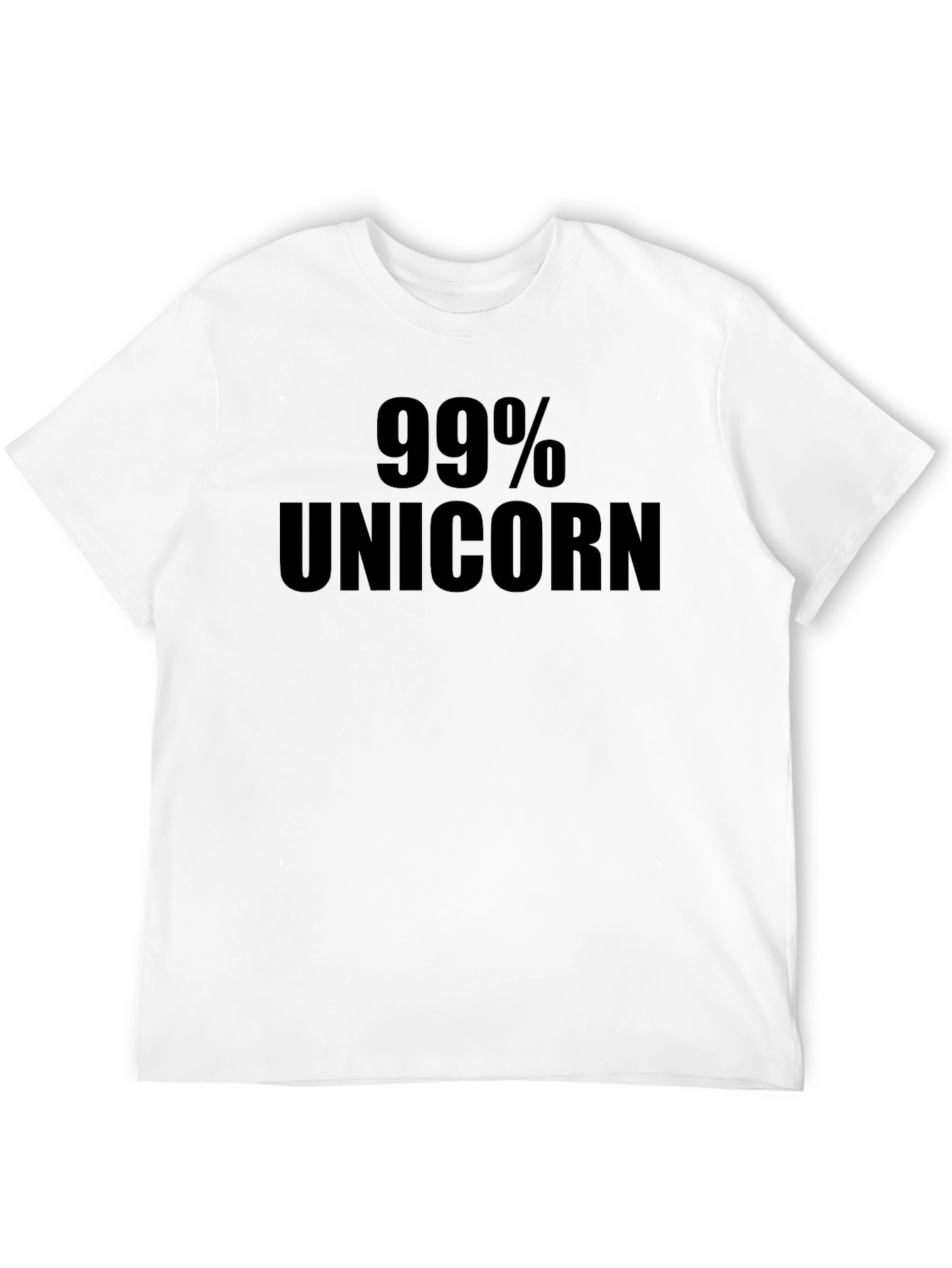 99% Unicorn Black Graphic Tee - Mens Short Sleeve Crew Neck