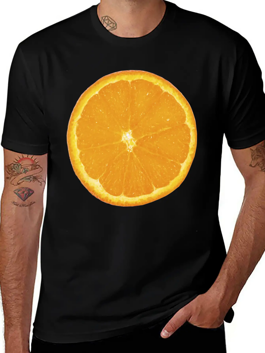 Nice Big Orange Unisex Casual T-Shirt – Clean Design For Daily Comfort