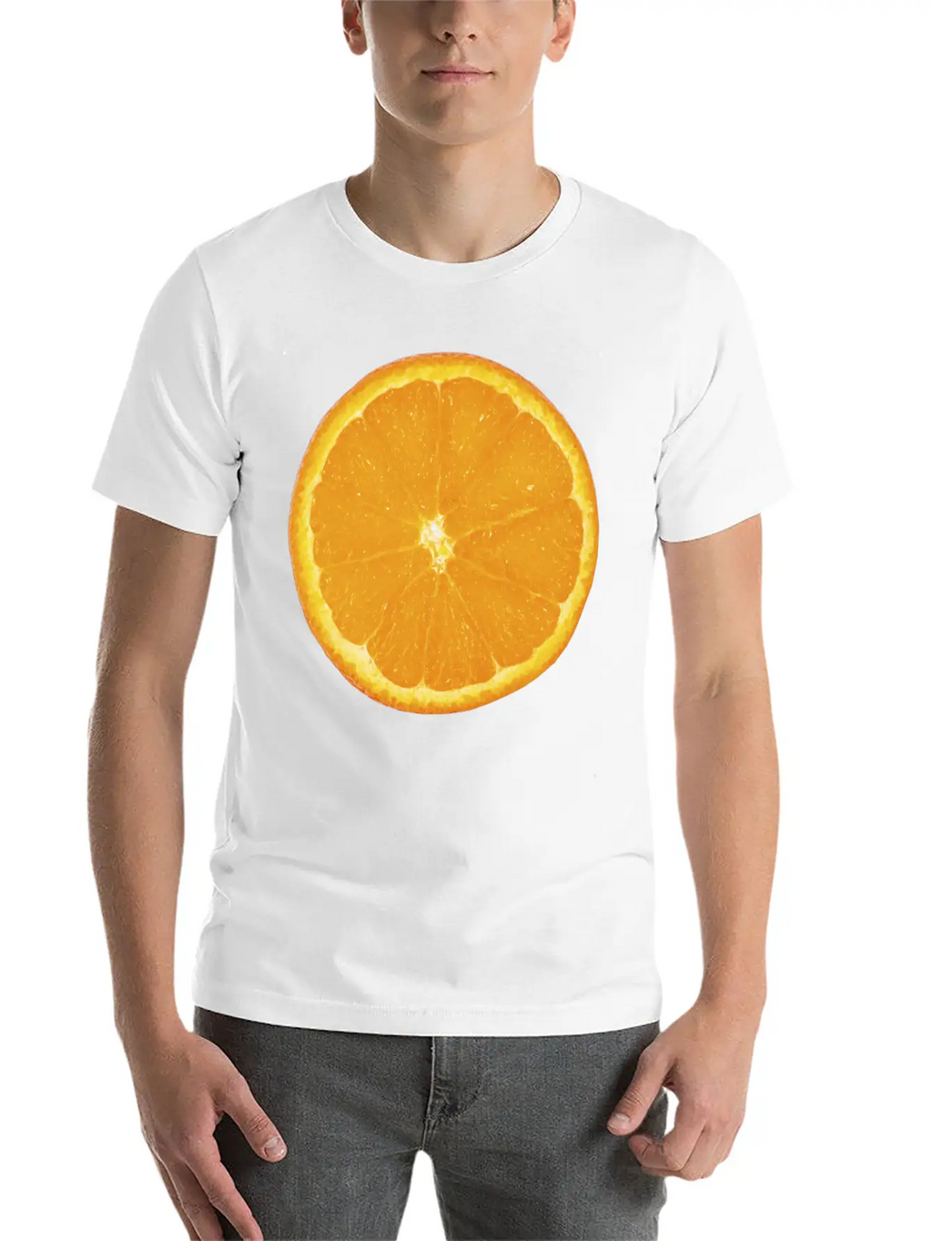 Nice Big Orange Unisex Casual T-Shirt – Clean Design For Daily Comfort
