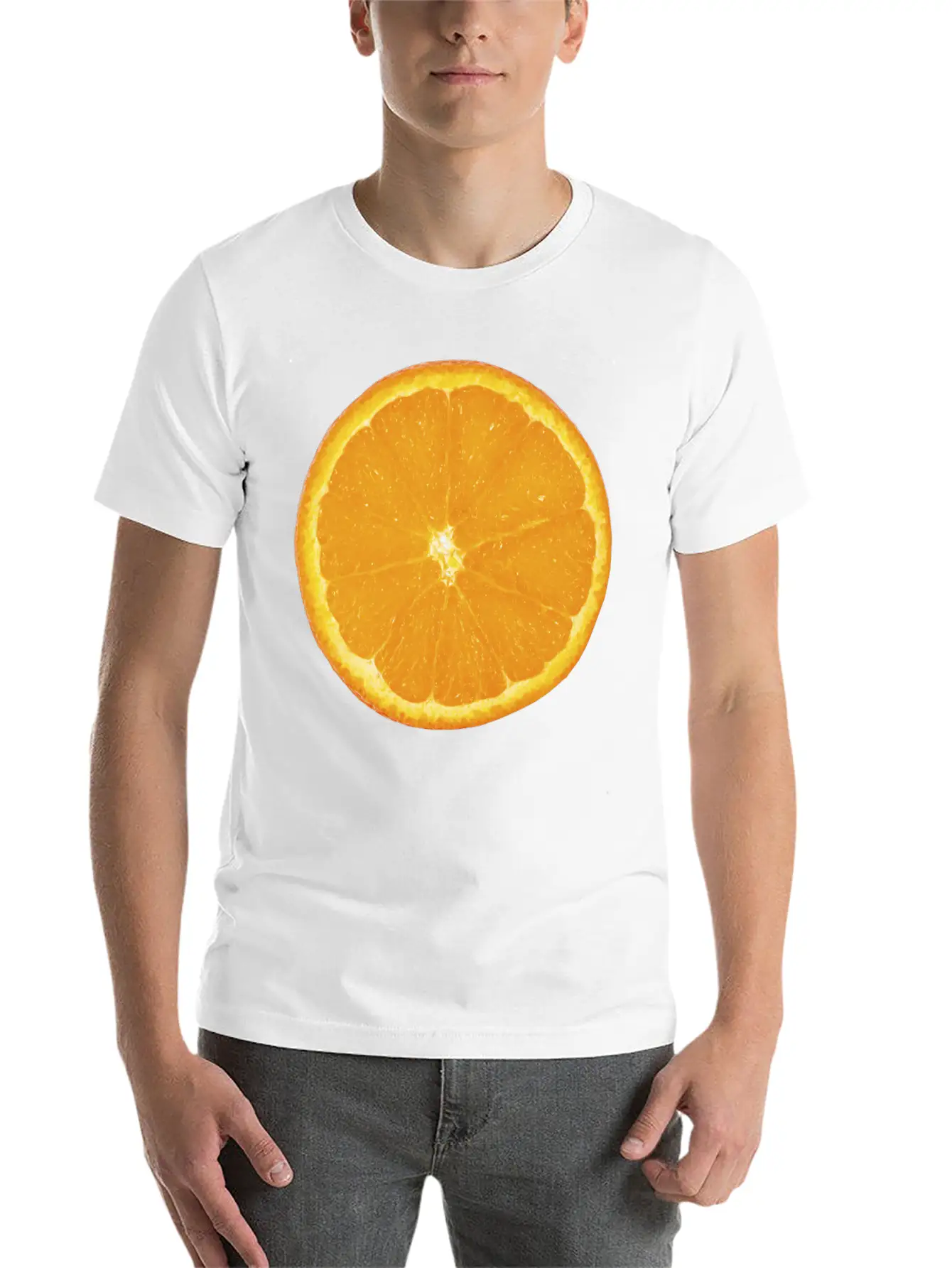 Nice Big Orange Unisex Casual T-Shirt – Clean Design For Daily Comfort