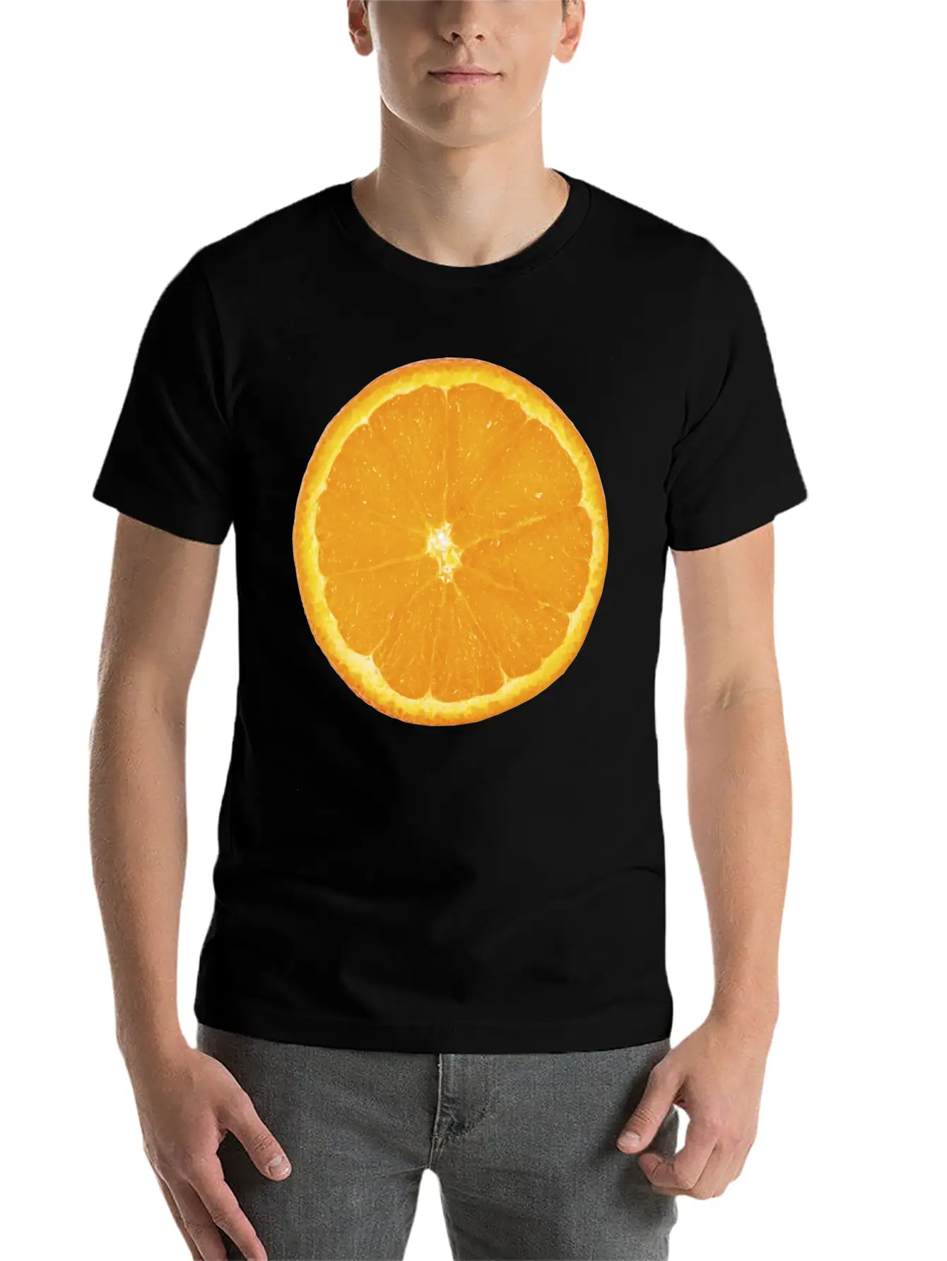 Nice Big Orange Unisex Casual T-Shirt – Clean Design For Daily Comfort