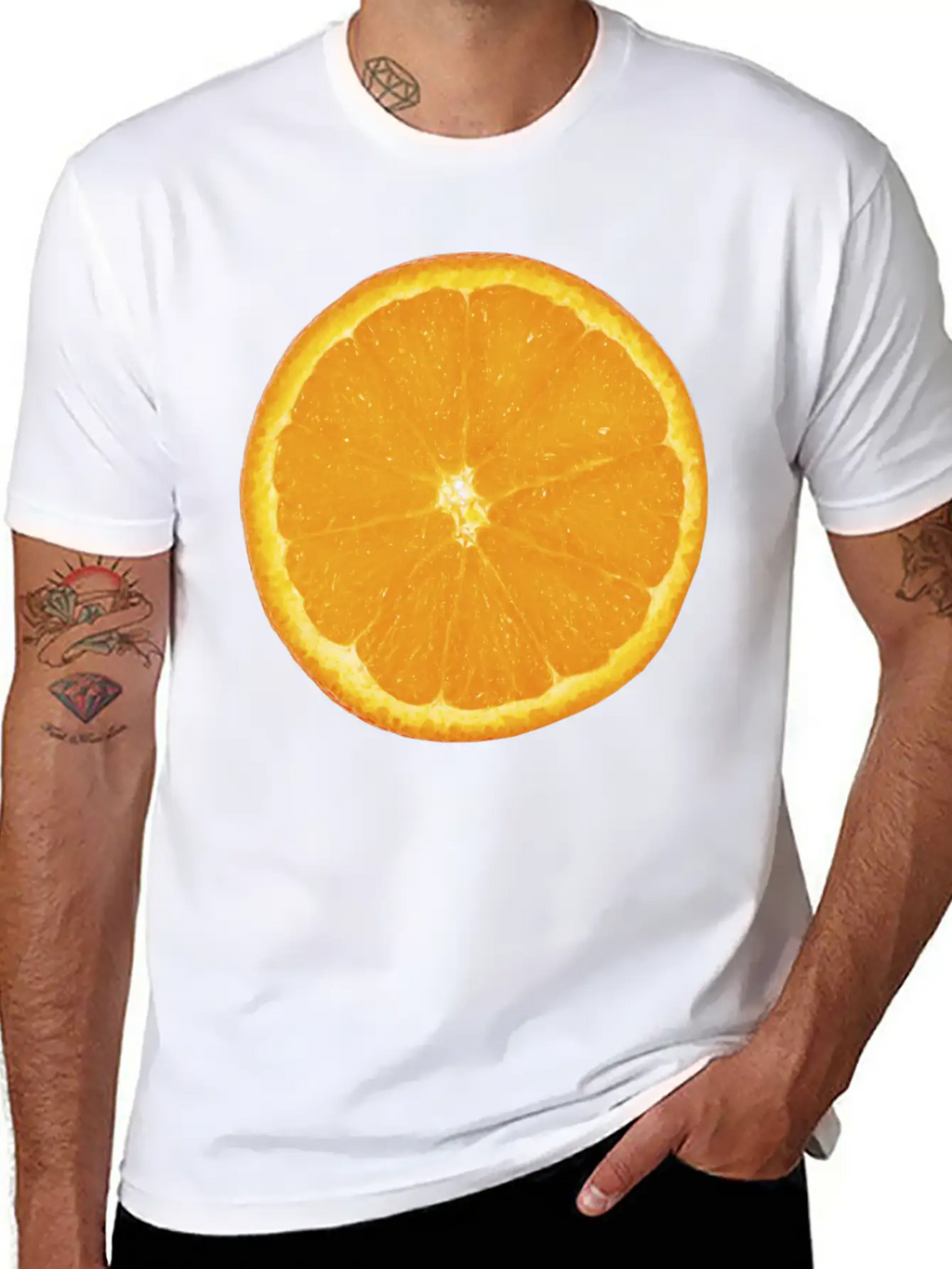 Nice Big Orange Unisex Casual T-Shirt – Clean Design For Daily Comfort