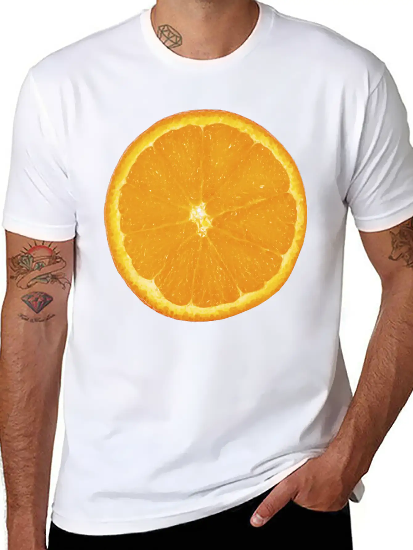 Nice Big Orange Unisex Casual T-Shirt – Clean Design For Daily Comfort