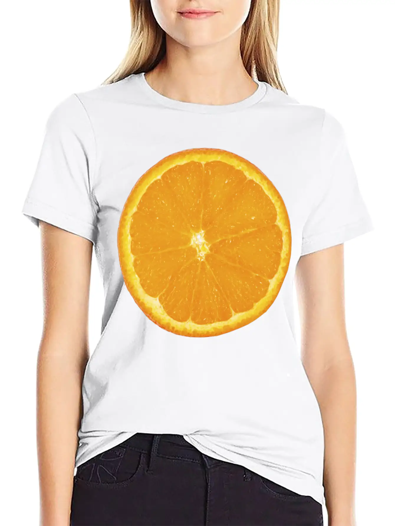 Nice Big Orange Unisex Casual T-Shirt – Clean Design For Daily Comfort