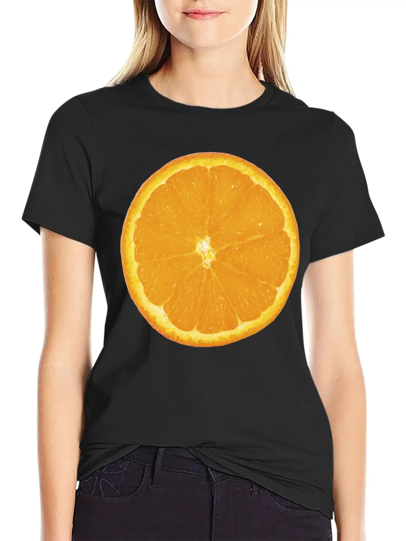 Nice Big Orange Unisex Casual T-Shirt – Clean Design For Daily Comfort