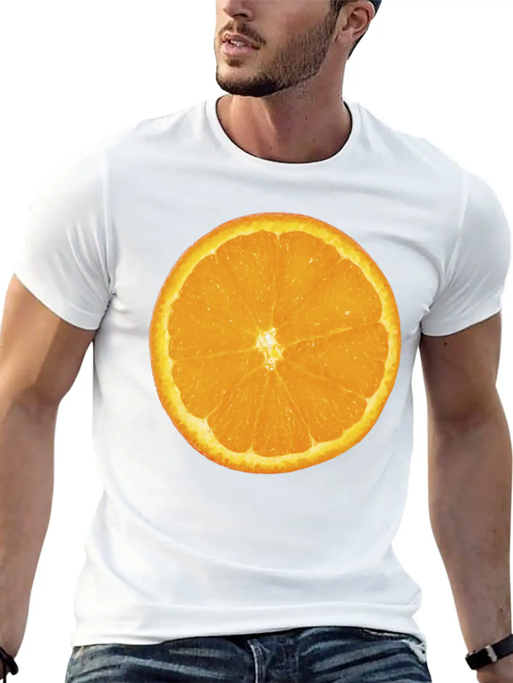 Nice Big Orange Unisex Casual T-Shirt – Clean Design For Daily Comfort