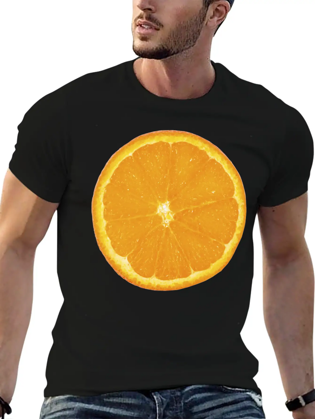 Nice Big Orange Unisex Casual T-Shirt – Clean Design For Daily Comfort