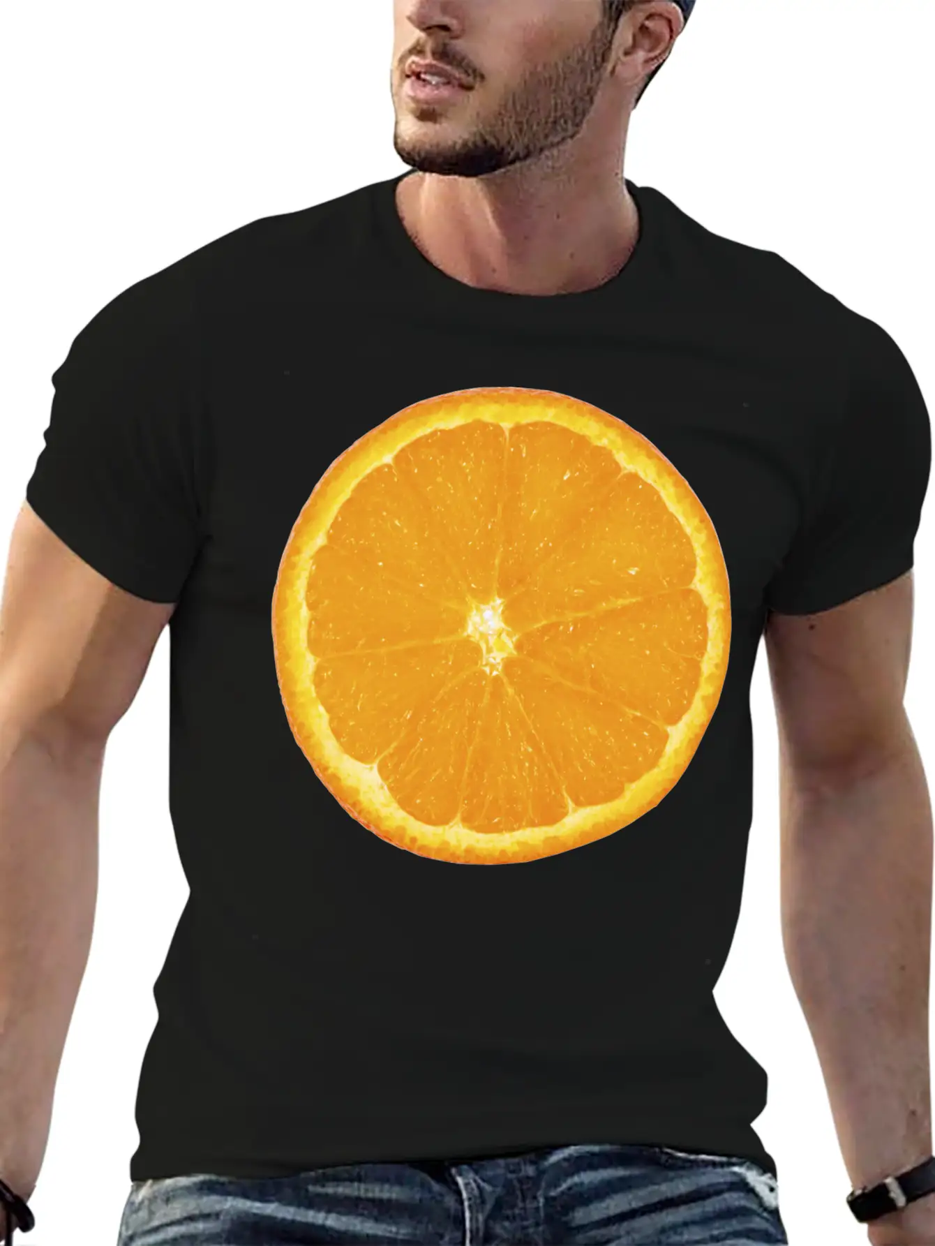 Nice Big Orange Unisex Casual T-Shirt – Clean Design For Daily Comfort